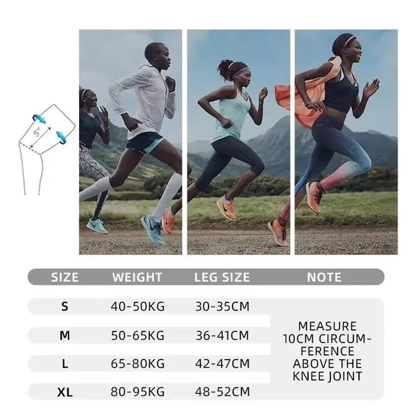 Knee Compressions Sleeve with Adjustable Straps for Running Working Out and Spor