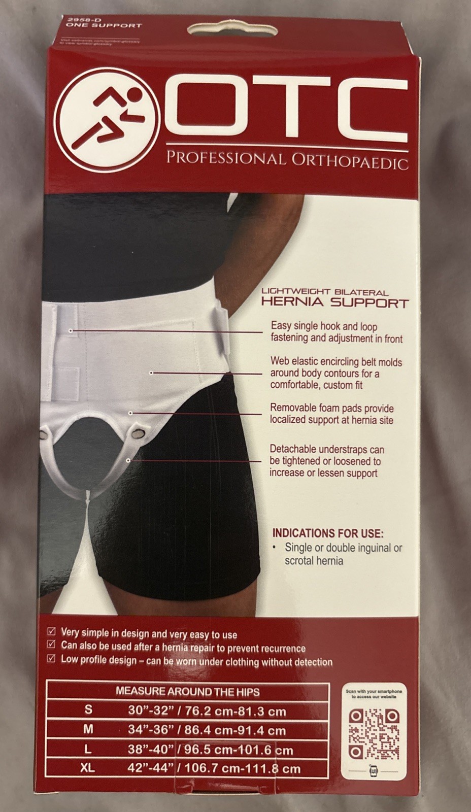 OTC Lightweight Double Hernia Support L White (2958D-L) **BRAND NEW & FREE 📦**