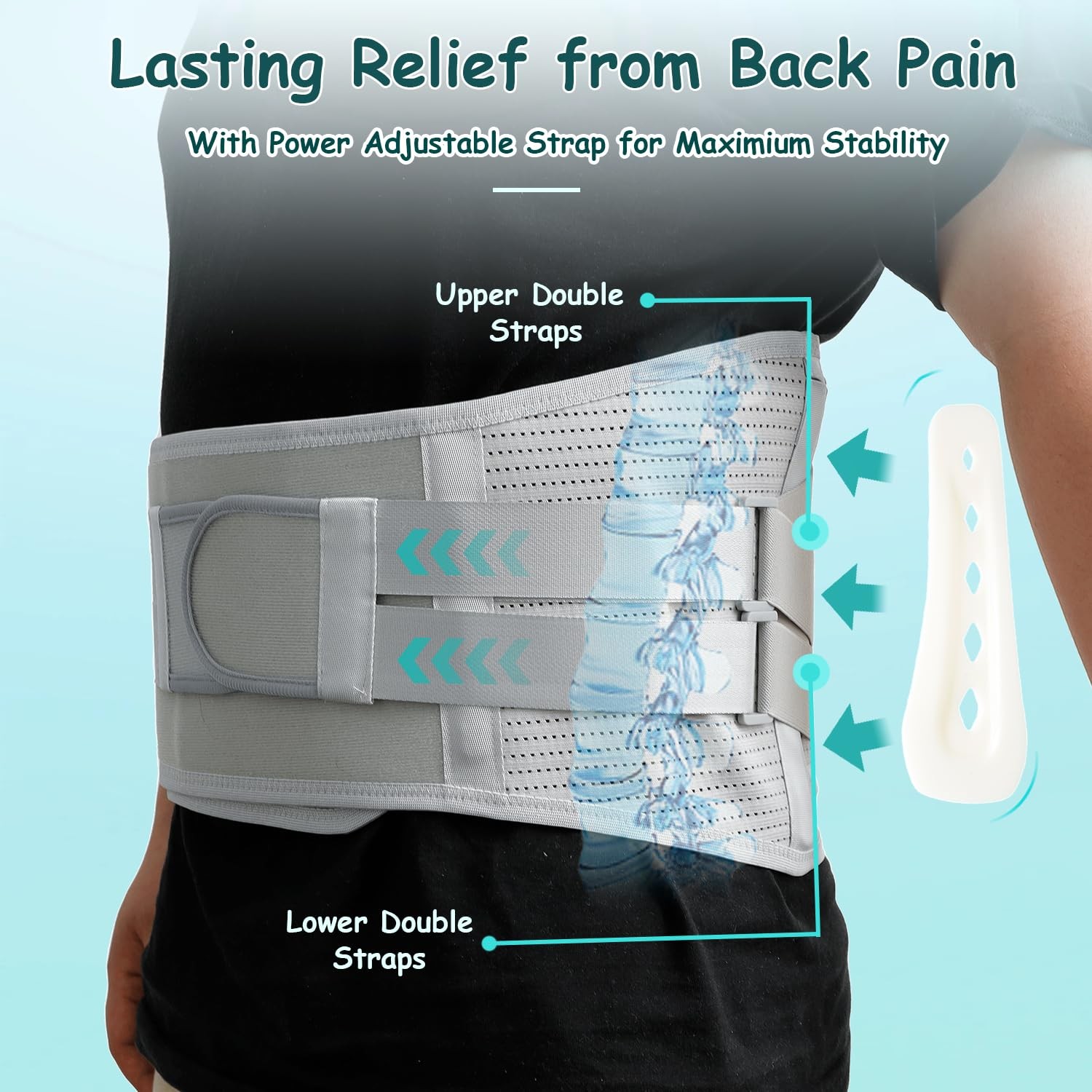 King Mills Plus Size Back Brace for Lower Back Pain, Belly: 52″-60″