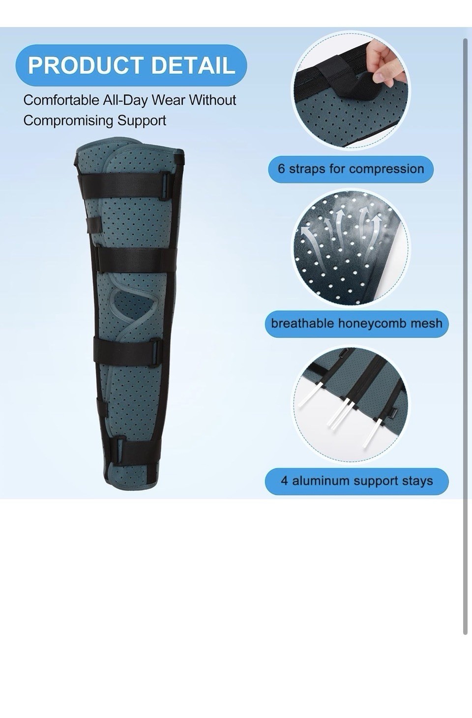 NIdreamCE Knee Immobilizer Leg Brace Stabilizer Post Surgery Recovery Fracture