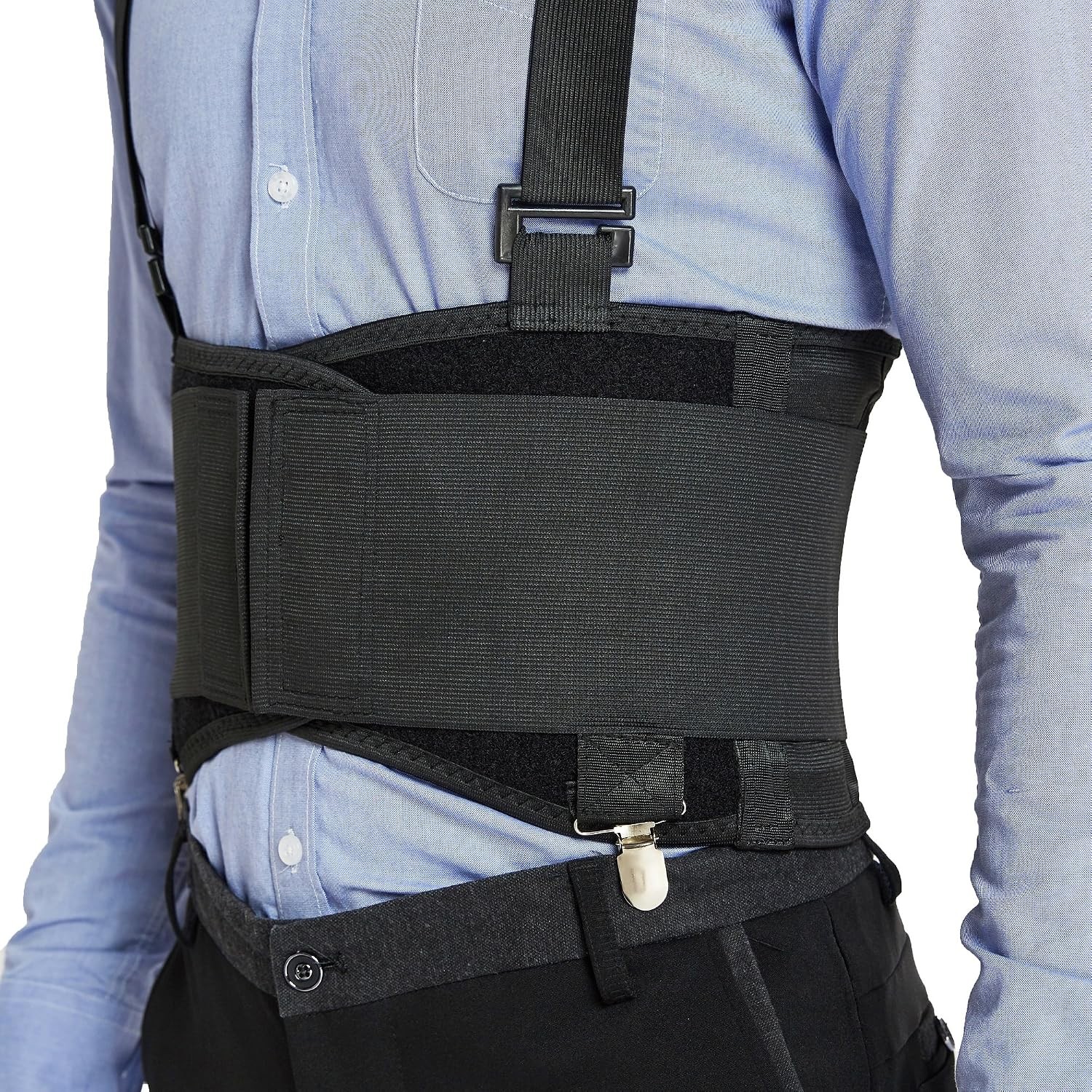 Back Brace for Work, Detachable Suspenders, Back Support Belt, Adjustable, Light