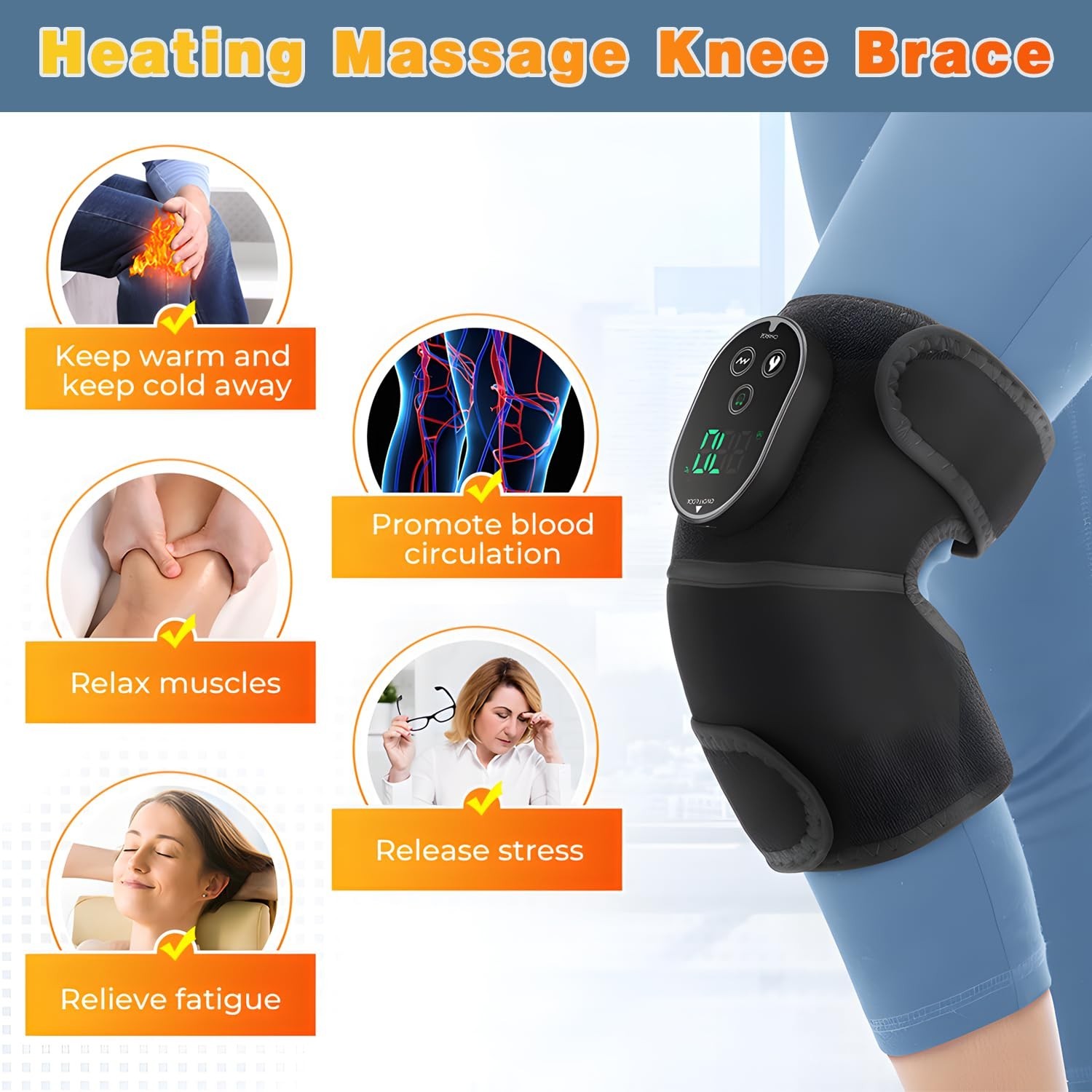 HEATING MASSAGE KNEE BRACE