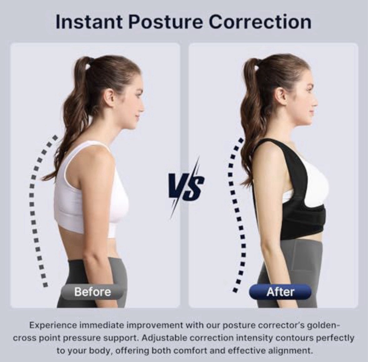 Fit Geno Back Brace Posture Corrector-Women&Men, Shoulder Straightener XS-S