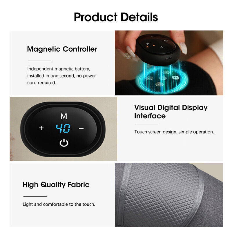 Knee Massager w/ Heat and Vibration, Knee Heating Pad for Arthritis with Massage