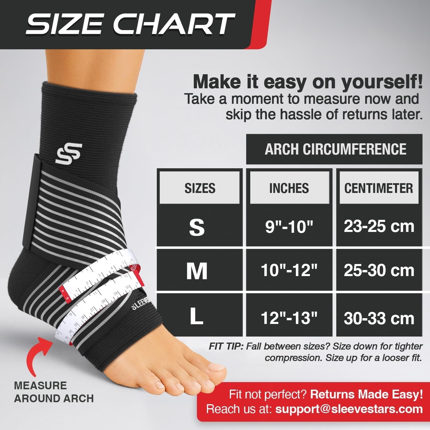 Customizable Ankle Wrap with Removable Strap for Pain Relief – Size M (10-12)