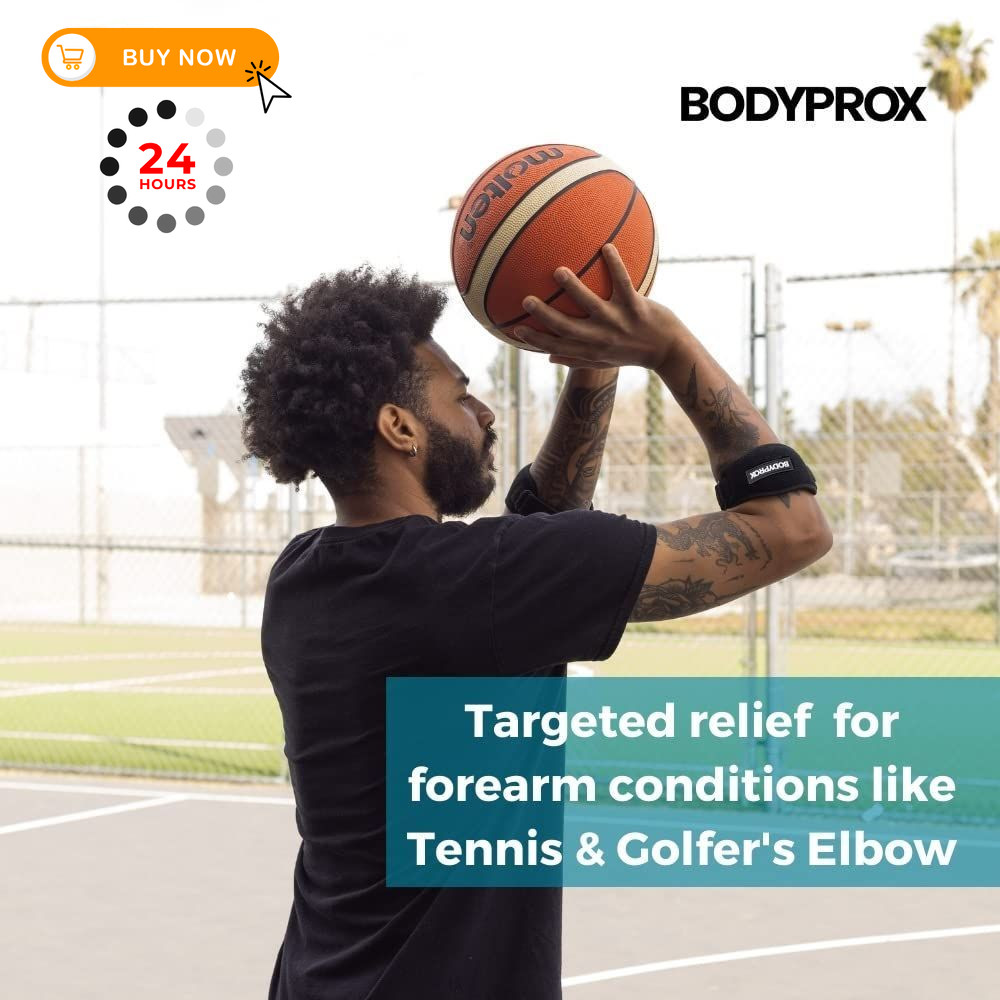 Bodyprox Elbow Brace 2 Pack for Tennis & Golfer’s 2 Count (Pack of 1)