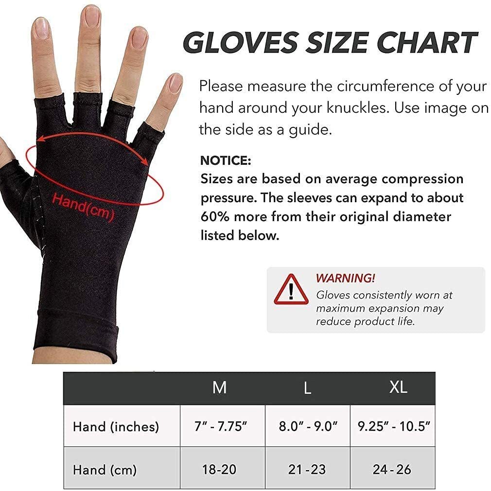 Copper Arthritis Compression Gloves Carpal Tunnel Fingerless Glove for Men Women