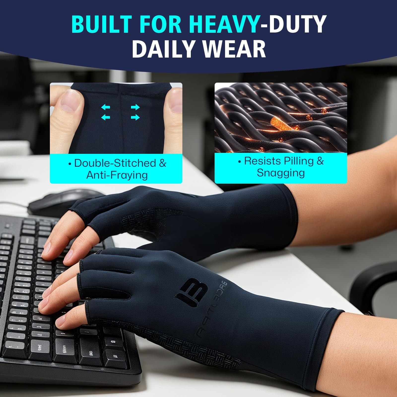 Extra Firm Compression Arthritis Gloves for Pain Relief – Fingerless Support for