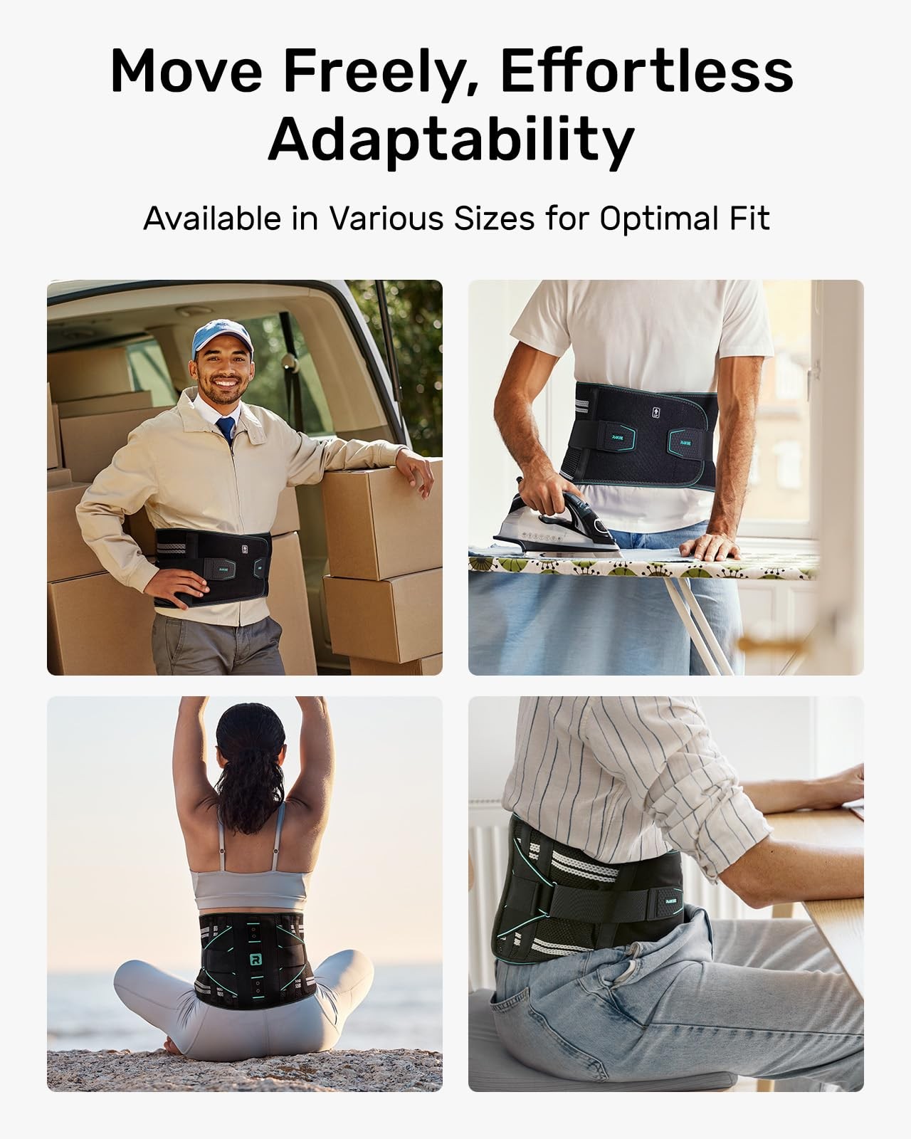 Back Brace for Lower Back for Women Men, Elastic Back Support Belt with 8 Sta…