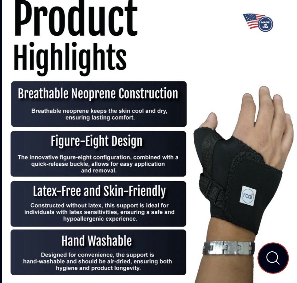 Rcai 500 Cmcs Wrap Around Thumb Support Brace Left Large
