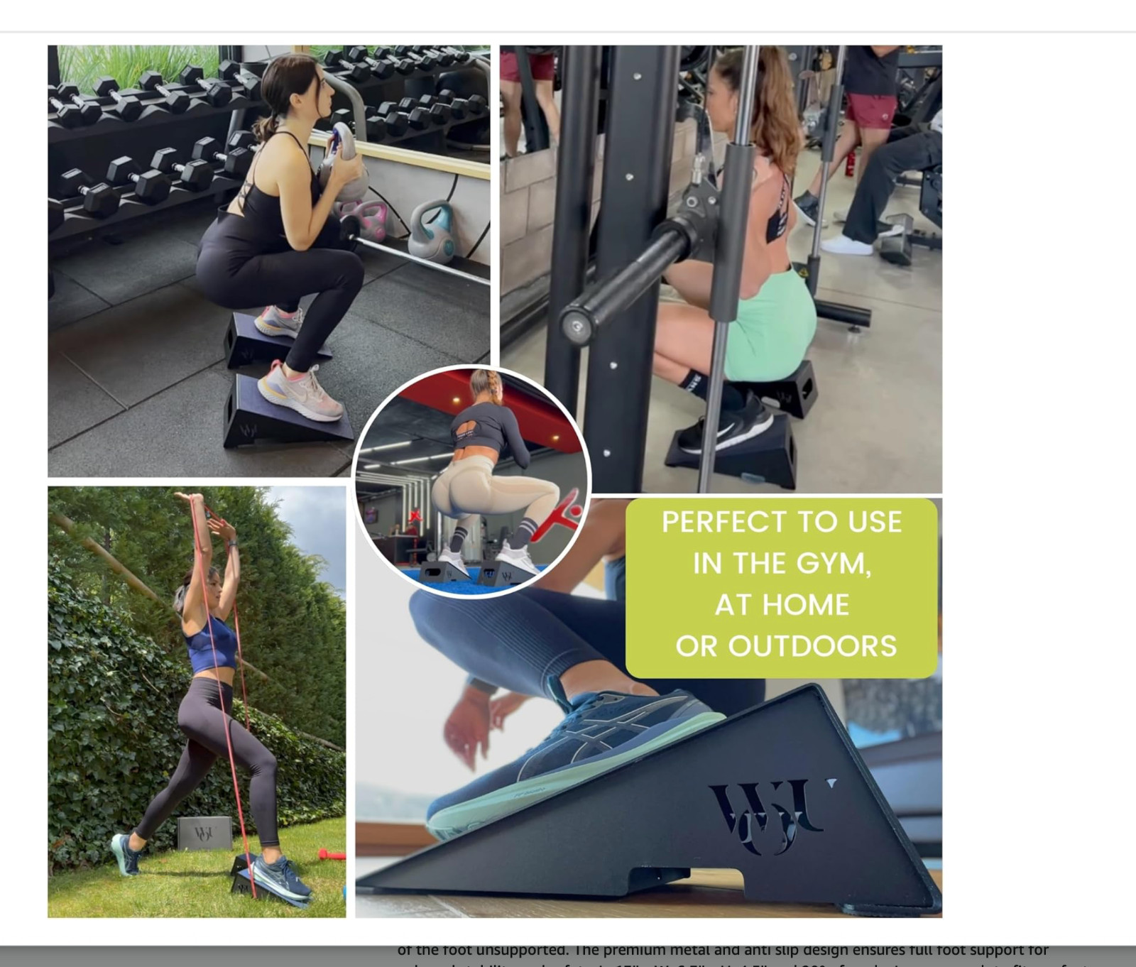 WOU Squat Wedge – Metal Slant Board for Squats, Calf Stretcher, Heel Elevated Sq