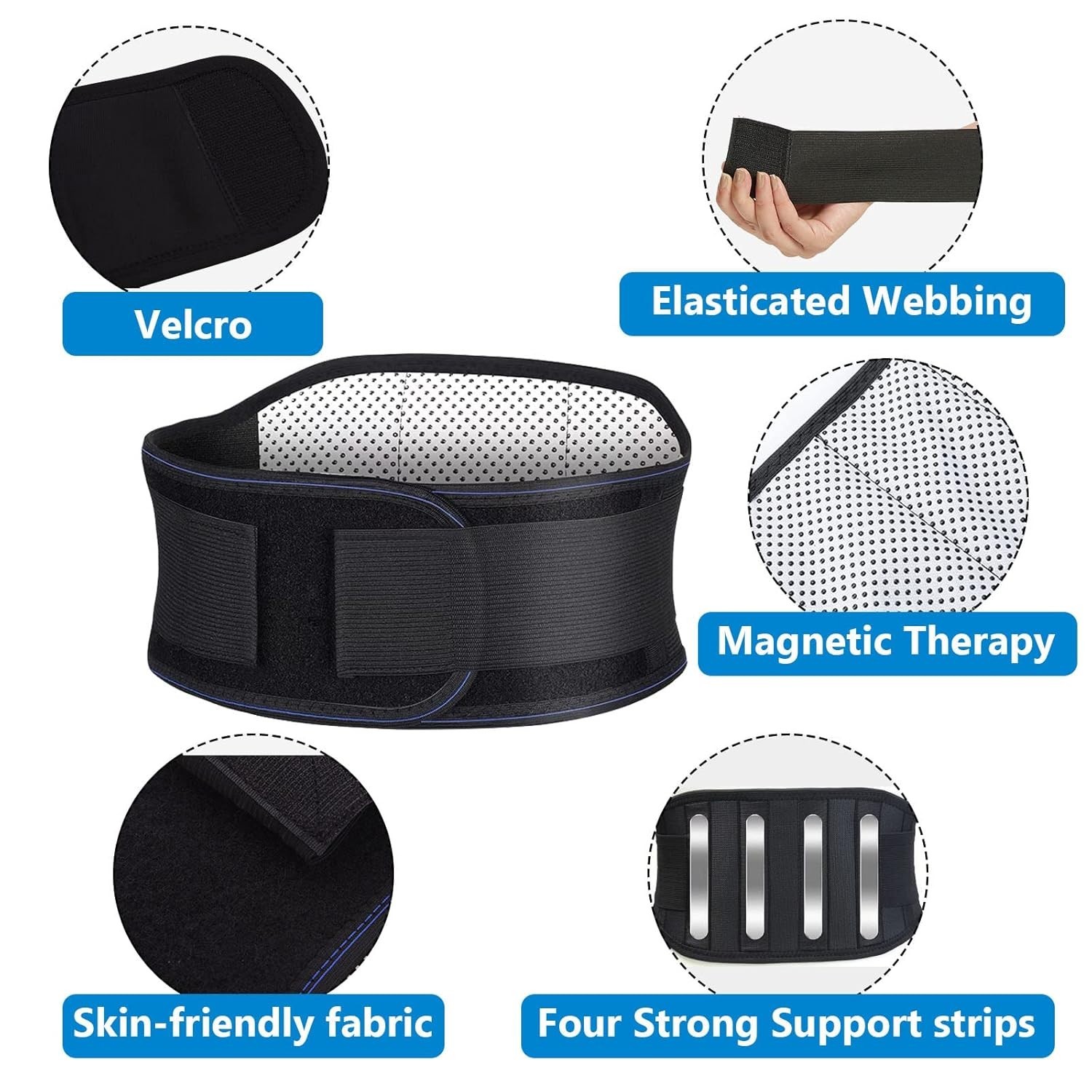Thermal Magnetic Back Brace – Adjustable Self-Heating Support for Men & Women