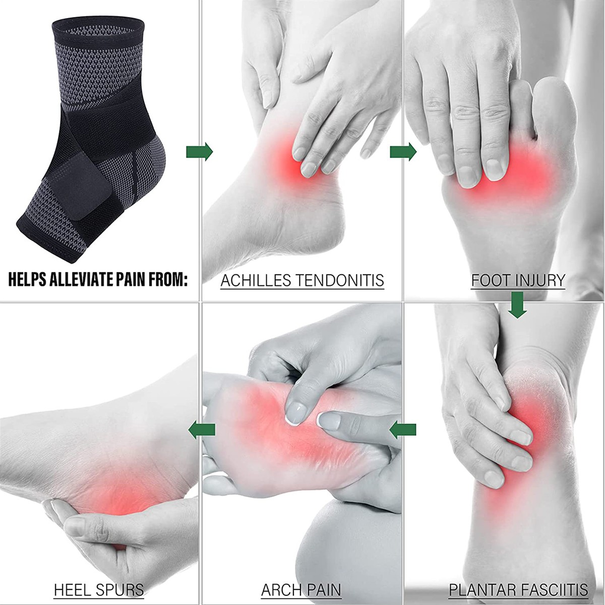 Ankle Braces Strap Sleeves Support 3D Weave Elastic Bandage Foot Protective Gear
