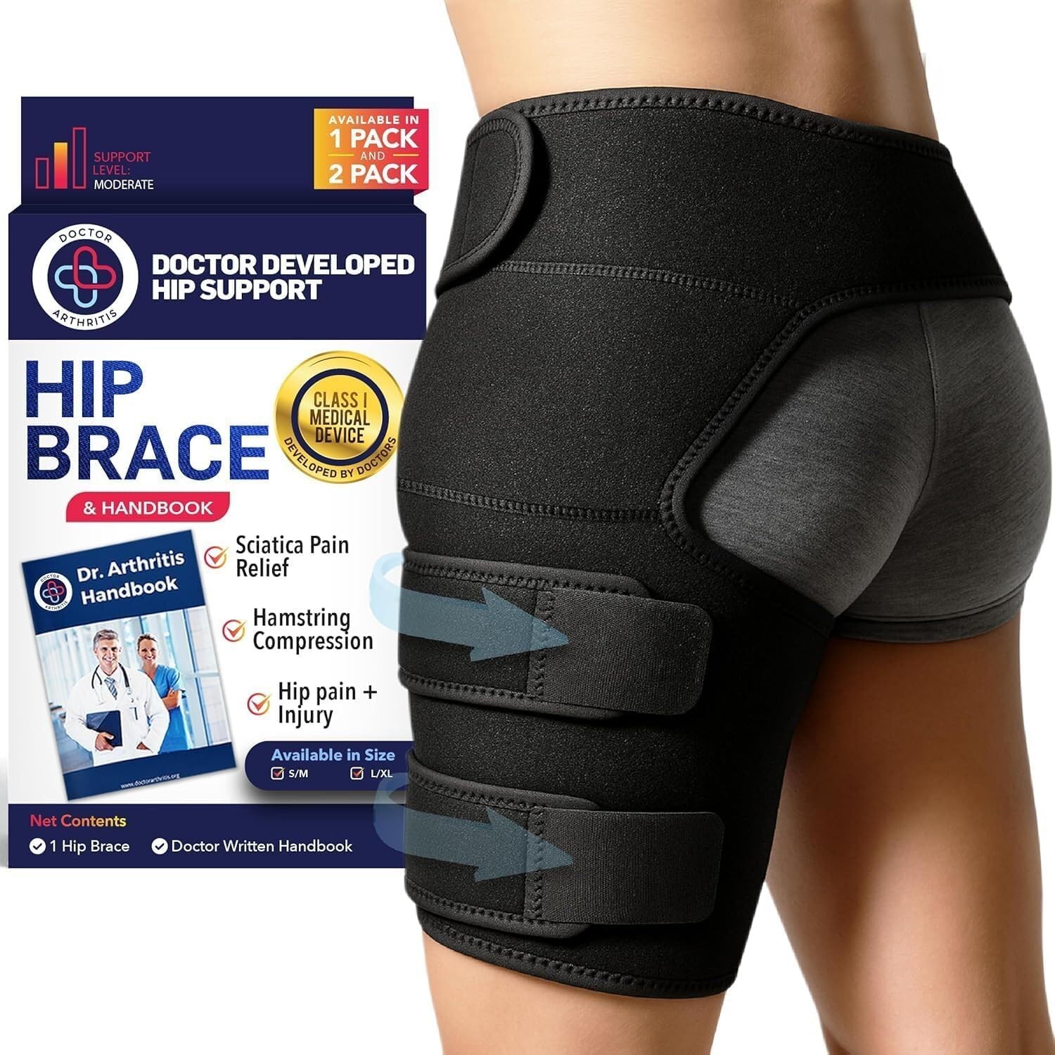 Dr. Arthritis Hip Brace, Adjustable Sciatic Nerve Brace & Stabilizer for Pull…