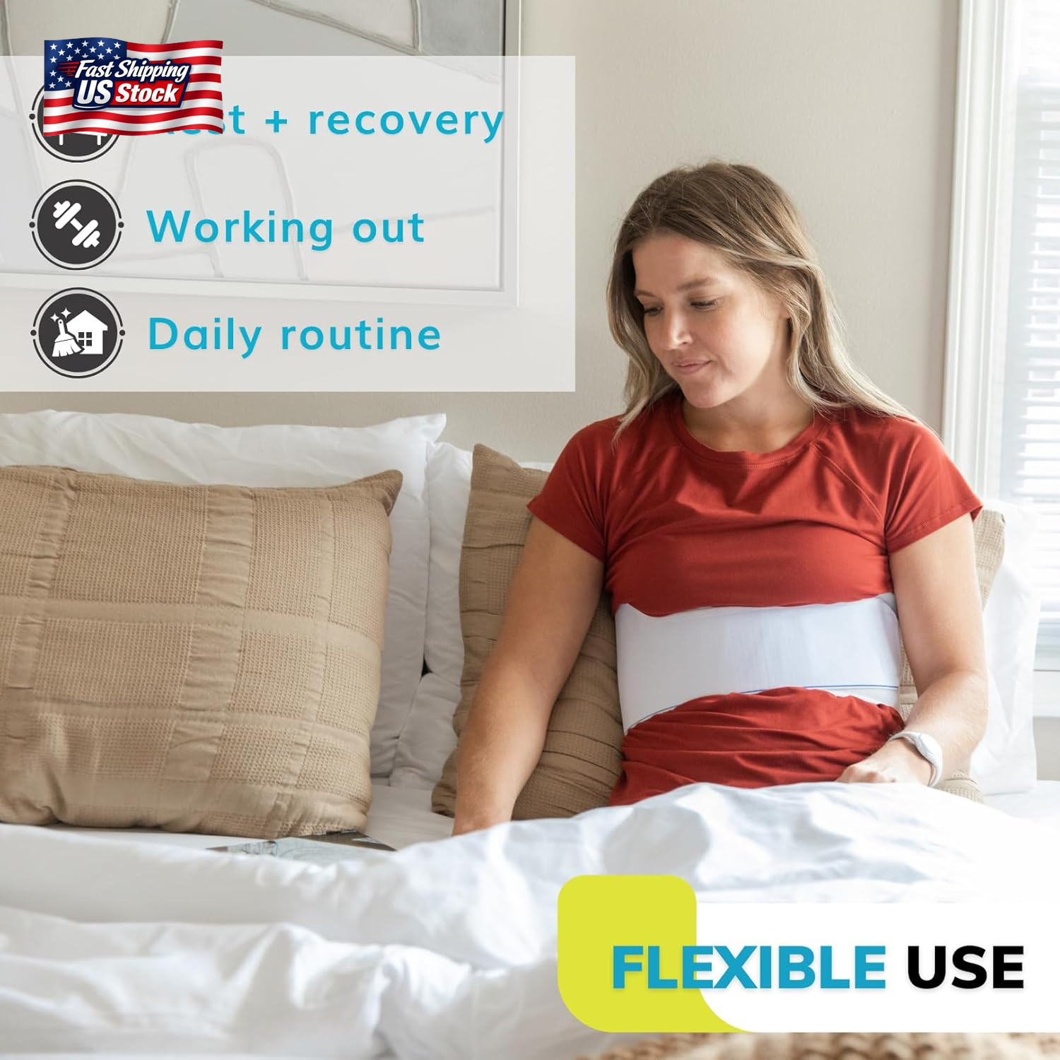 Braceability Rib Injury Binder Belt – Universal Brace for Men, Broken, Fractured