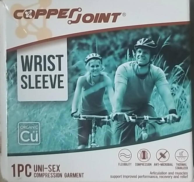 NEW CopperJoint Wrist Sleeve Compression Garment Black (Small / Left) Free Ship