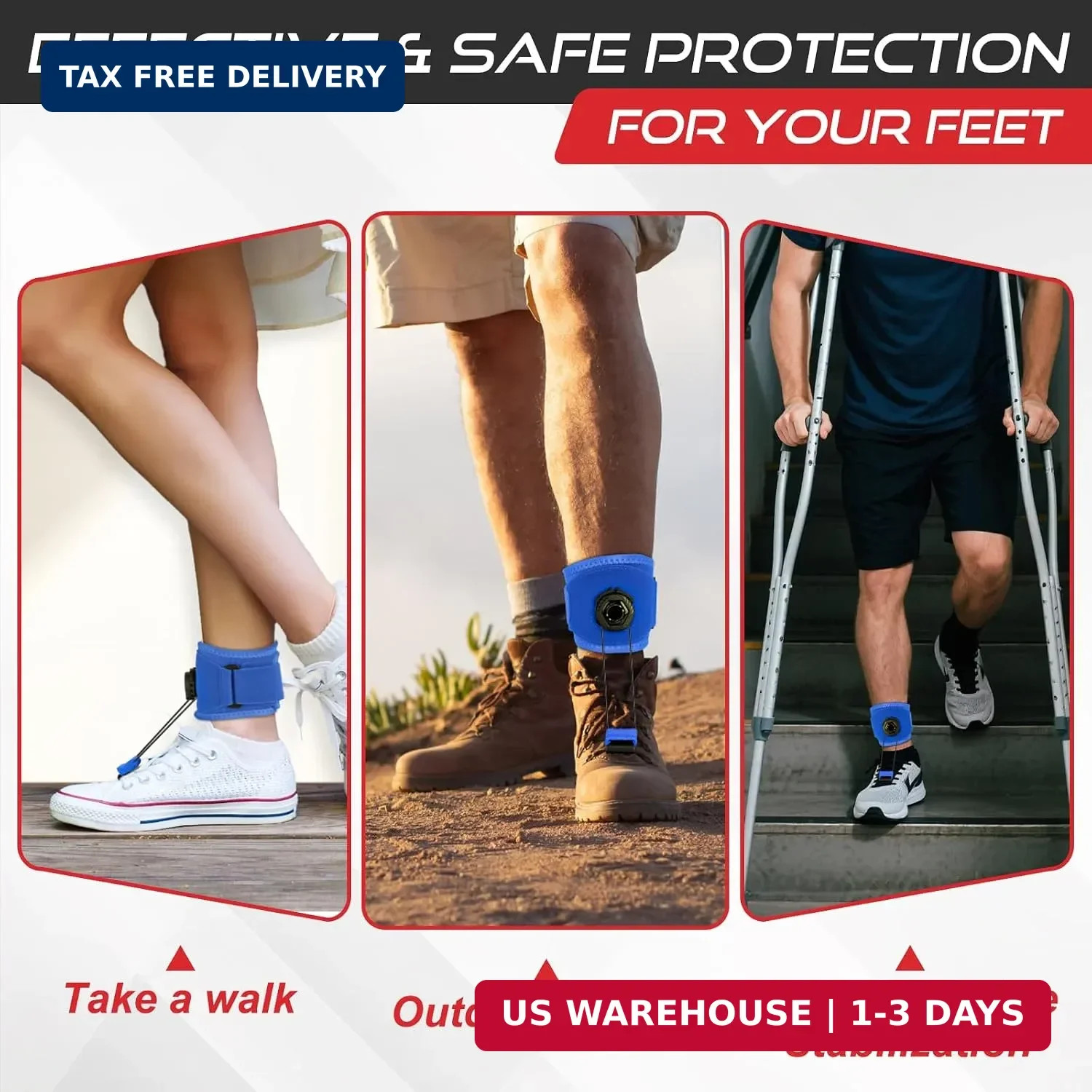 AFO Foot Drop Brace for Walking with Shoes, Upgraded Knob & Steel Wire, Longer S