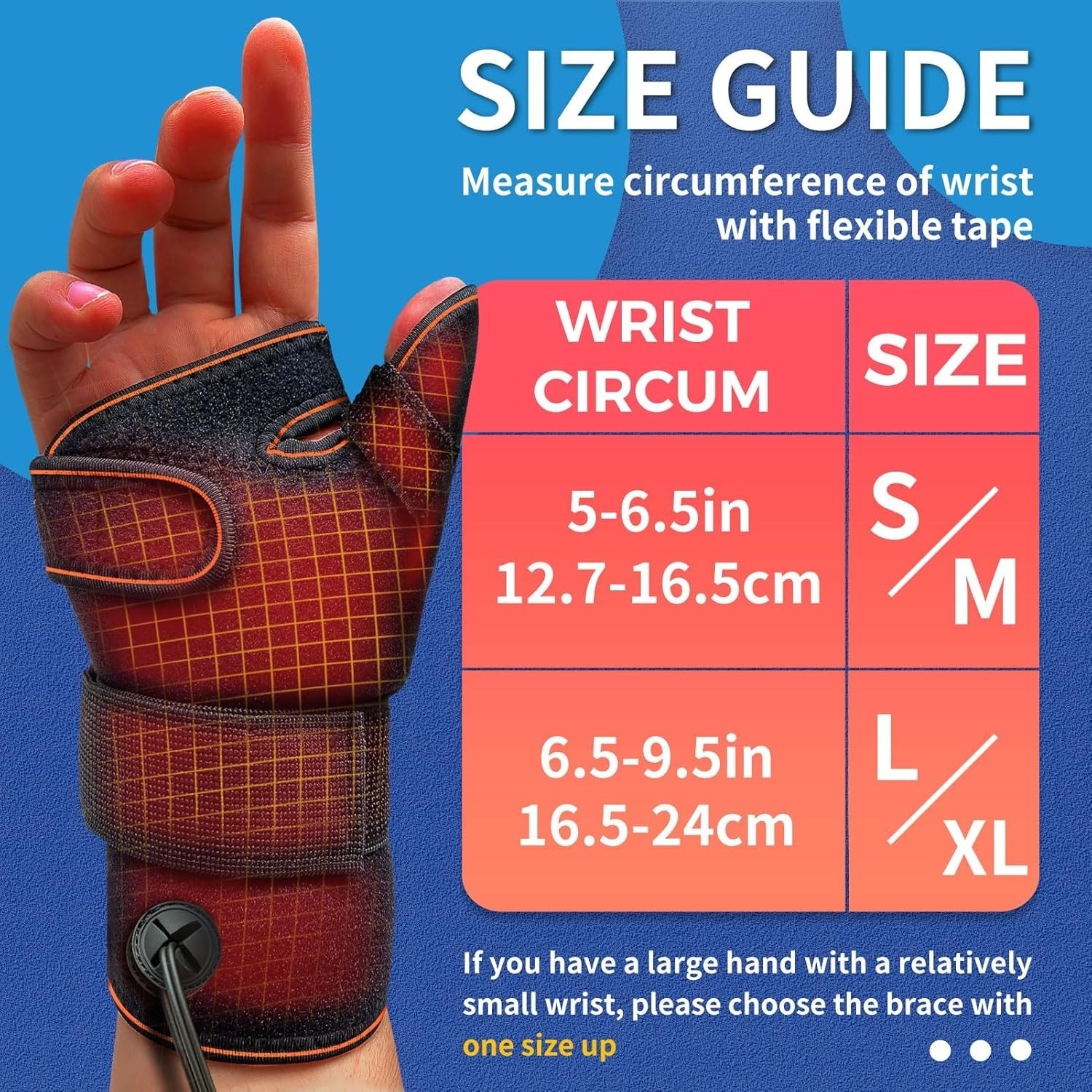 Almohadilla térmica para muñeca y pulgar para esguinces y pulgar en gatillo NEW