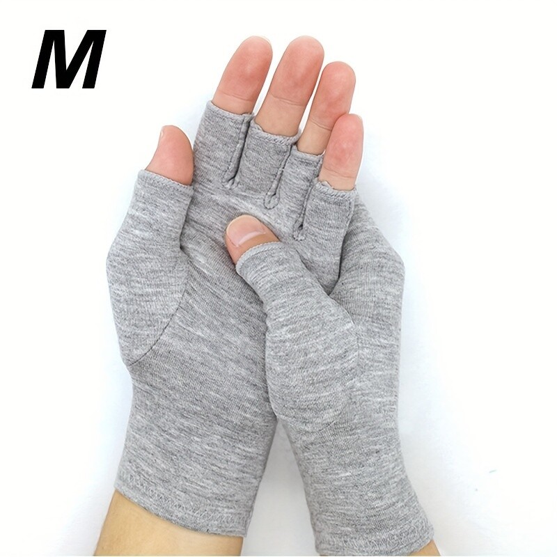 1Pair Bamboo Fiber Compression Gloves for Hand Care Exercise Wrist Brace Support