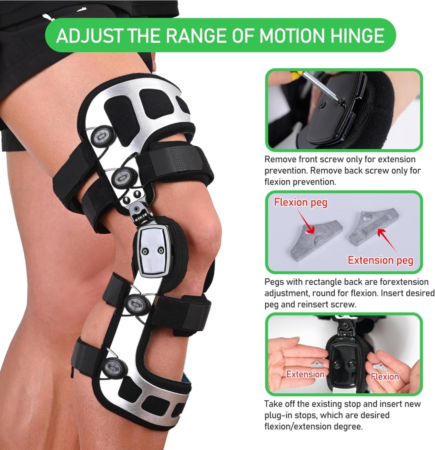 Brand New Orthomen Adjustable OA Double Upright Unloader Knee Brace (XL-Left)