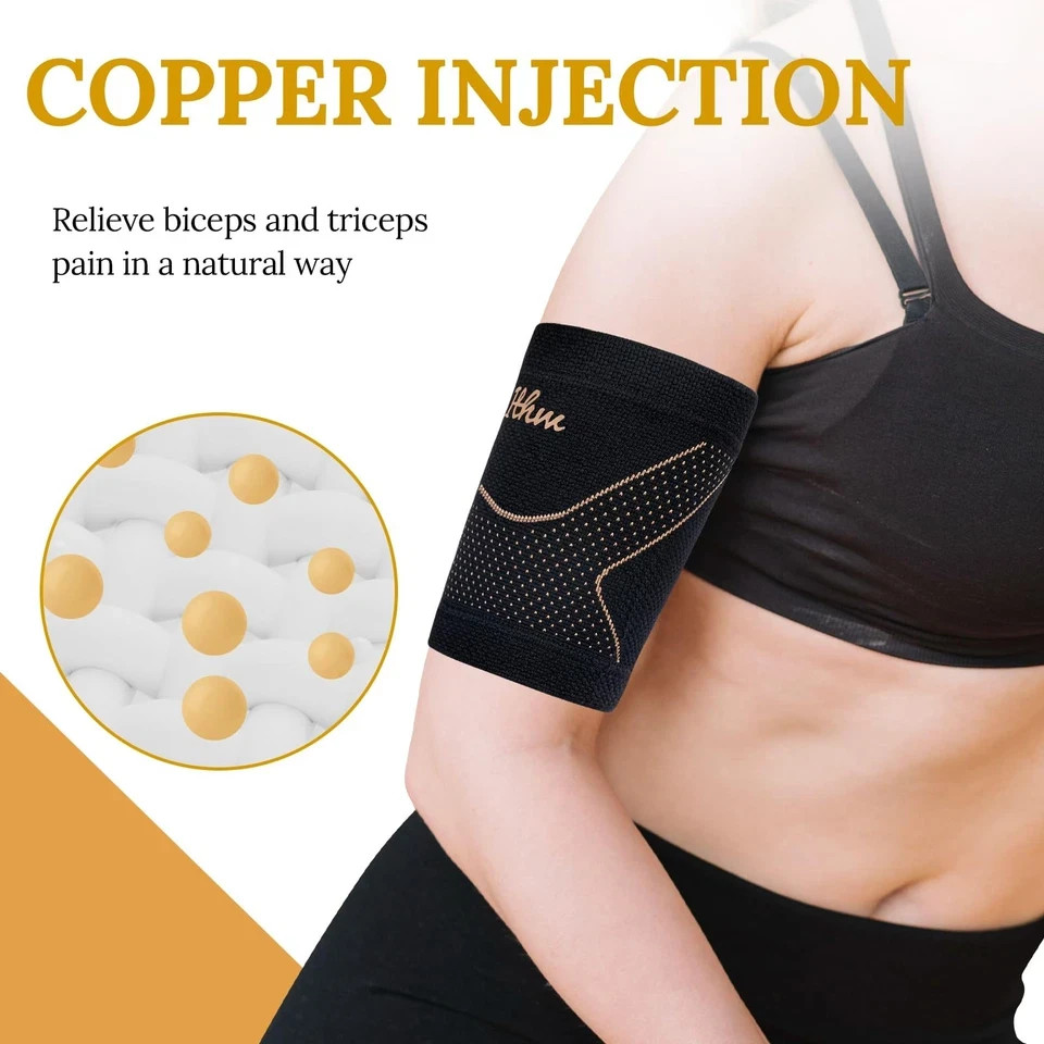 Copper Bicep Tendonitis Brace, Bicep Compression Sleeve for Pain Relief, Uppe…