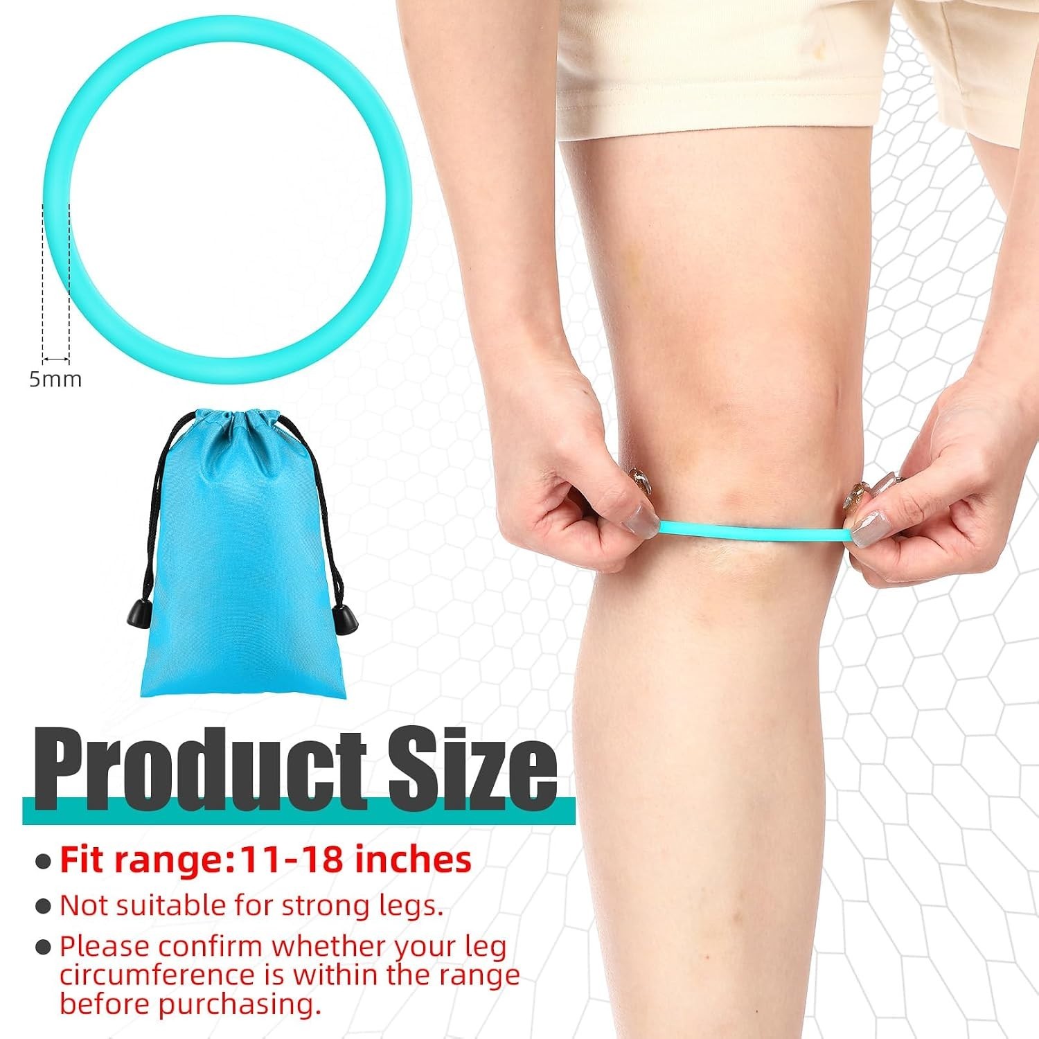 Silicone Knee Compression Bands – 2 Pack Adjustable Patella Support for Athletes
