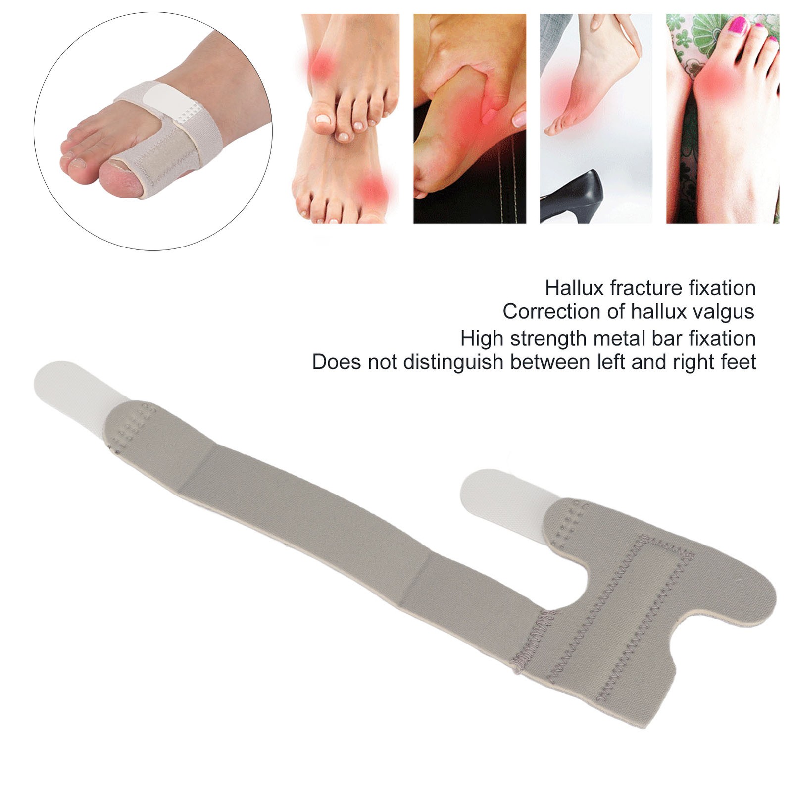 Adjustable Toe Brace W/ Hook Loop Fixation Suitable For Big Toe Joint Protection