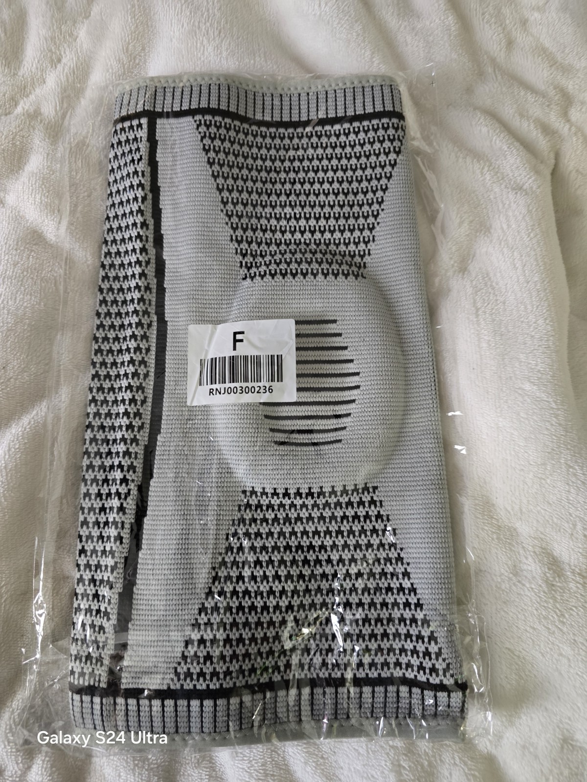 Gray Black Nylon Knee Compression Sleeve Size F RN003300236