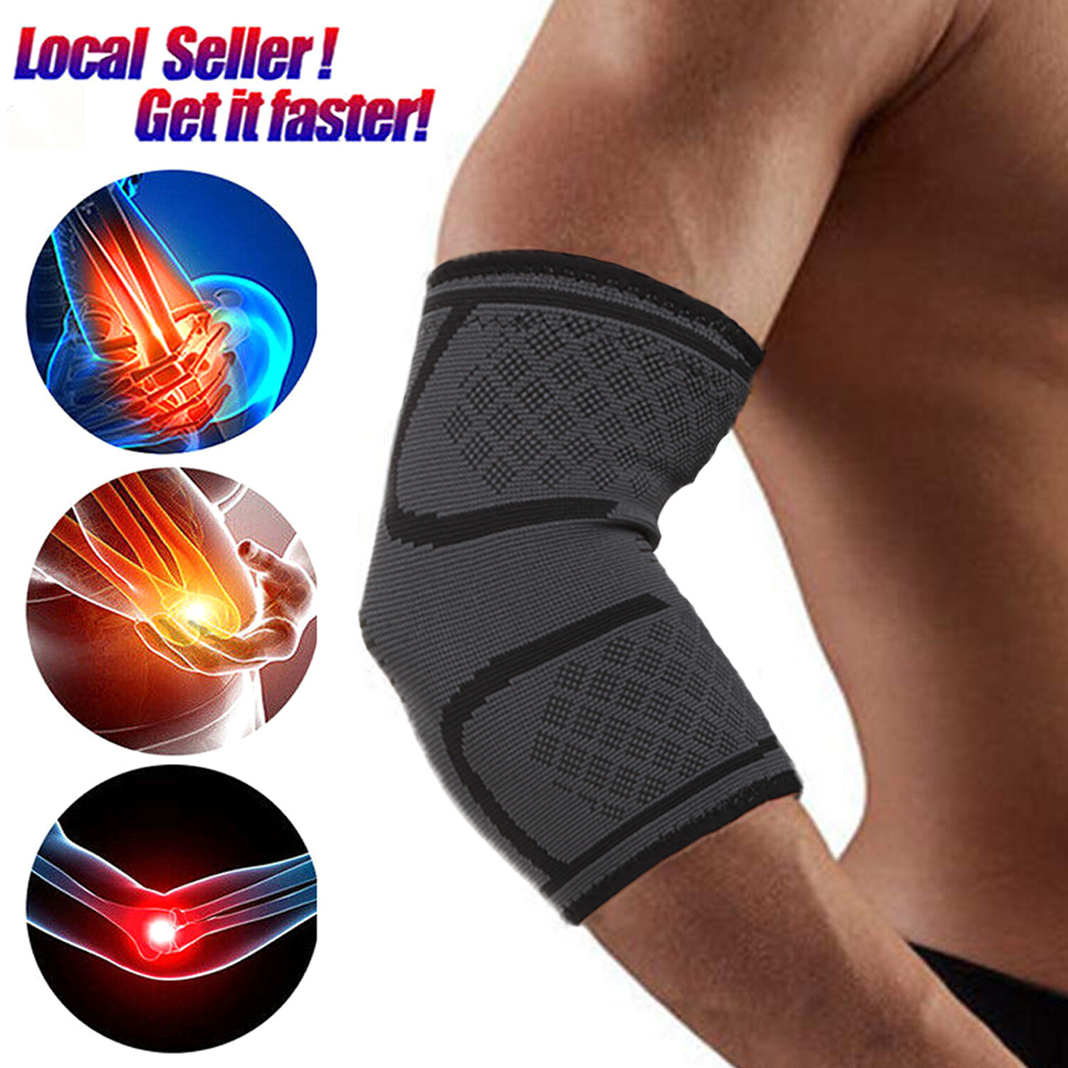 Elbow Brace Compression Support Arm Sleeve For Gym Arthritis Muscles Pain Relife