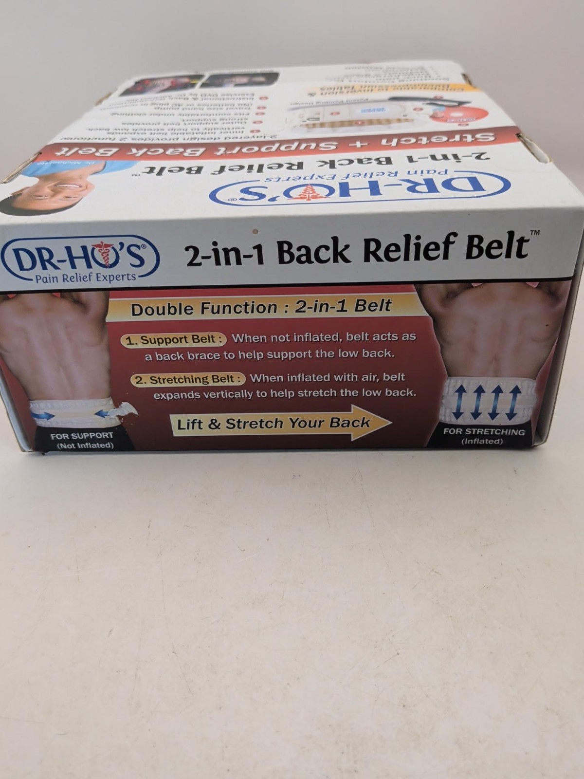 DR-HO’S 2-in-1 Back Relief Belt Size A 25-41″ Inflatable Support NEW