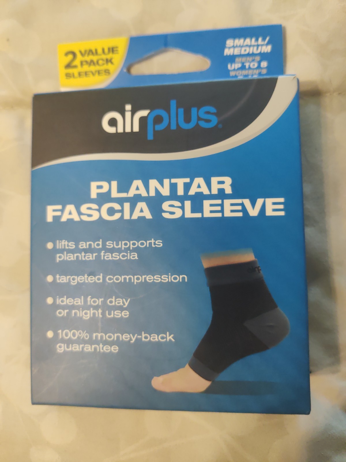 Airplus Plantar Fascia Sleeves Small/Medium Men up to 8, Women 5-10 | 2 Sleeves