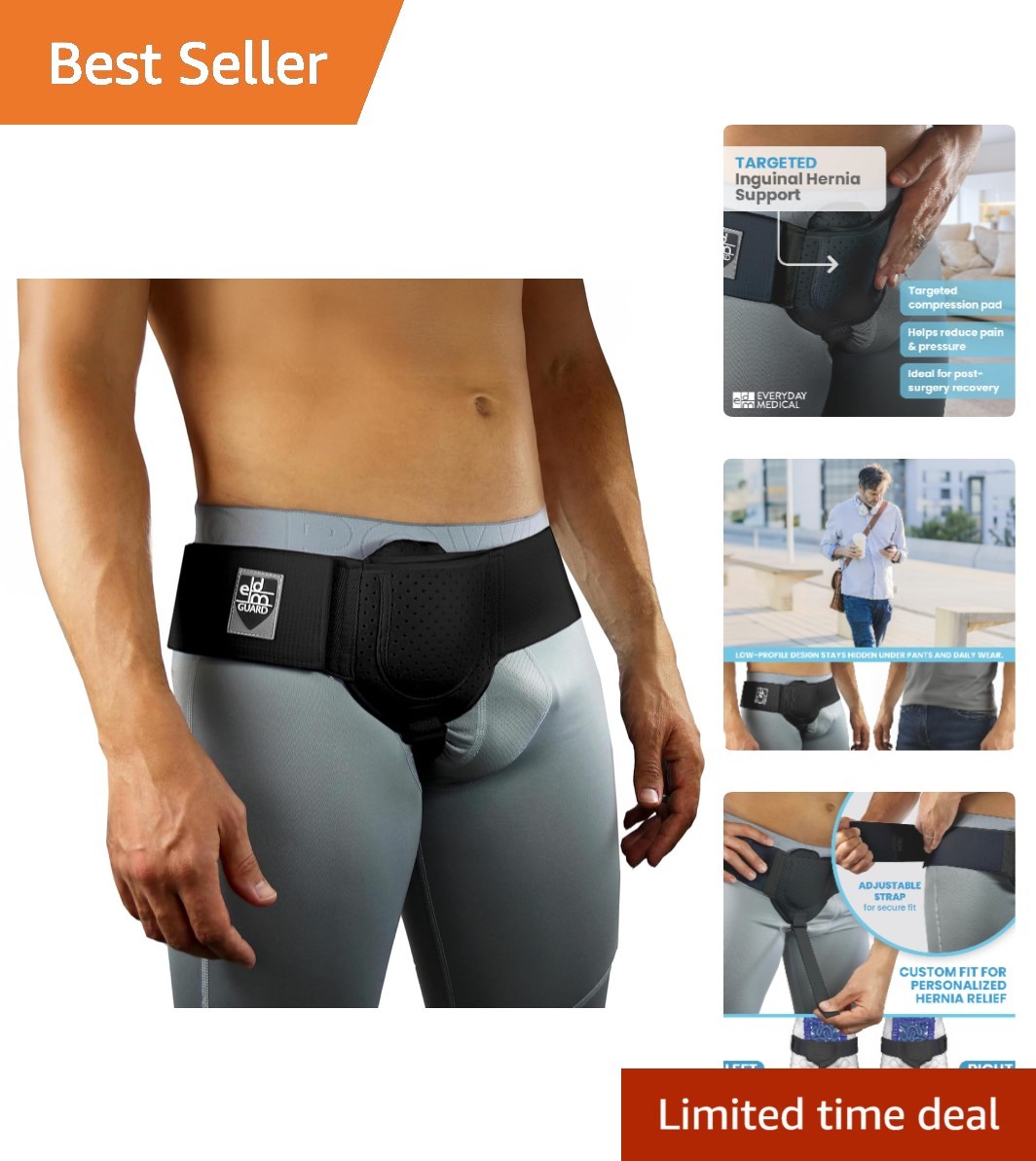 Breathable Inguinal Belt with Compression Pad – Adjustable Recovery Truss, S/M