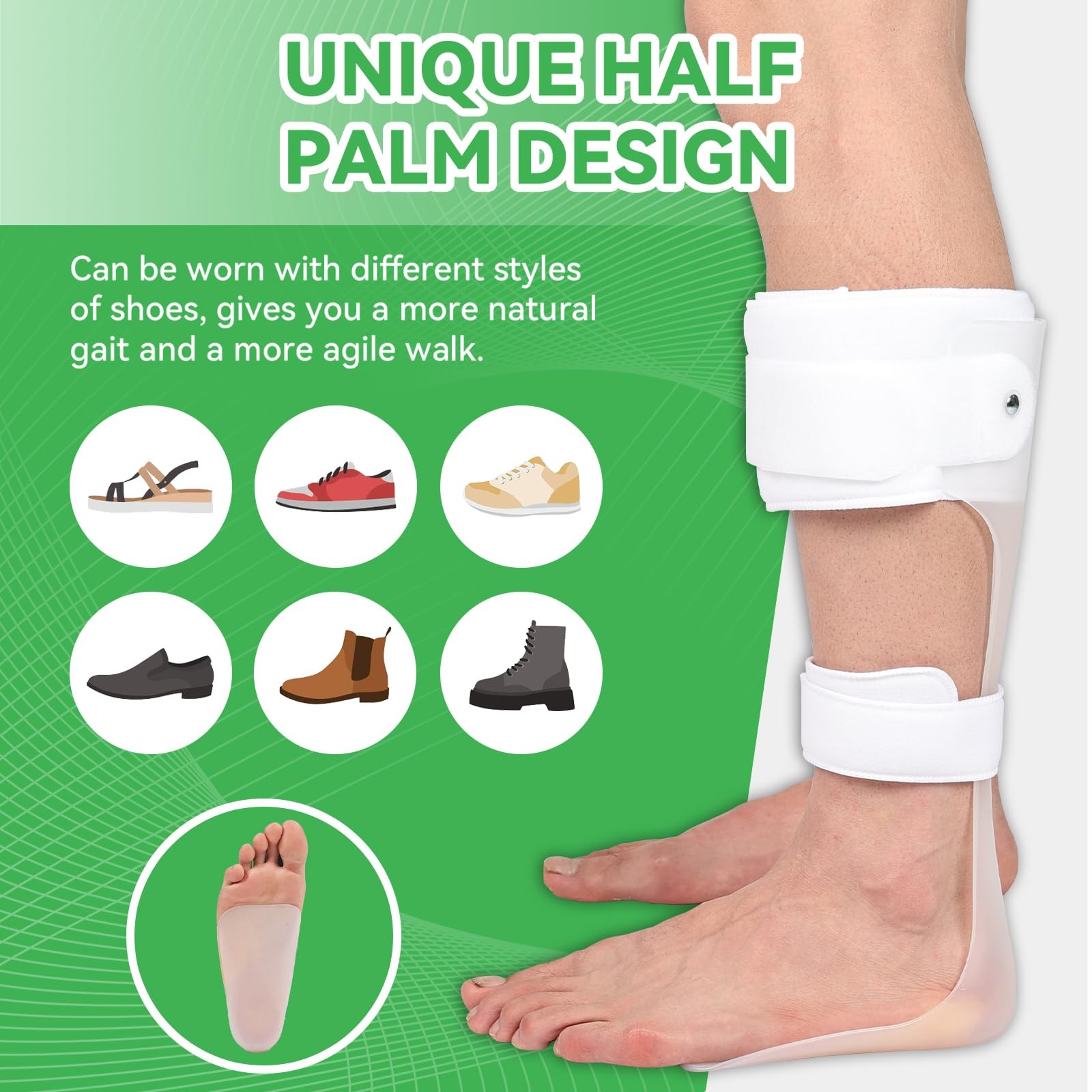 AFO Drop Foot Brace HalfSole Support For Stroke MS Hemiplegia XLRight