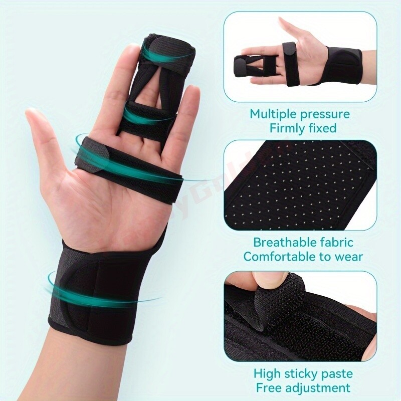 Breathable Comfort Finger Splint Dual-Finger Support Adjustable Left Right Hand