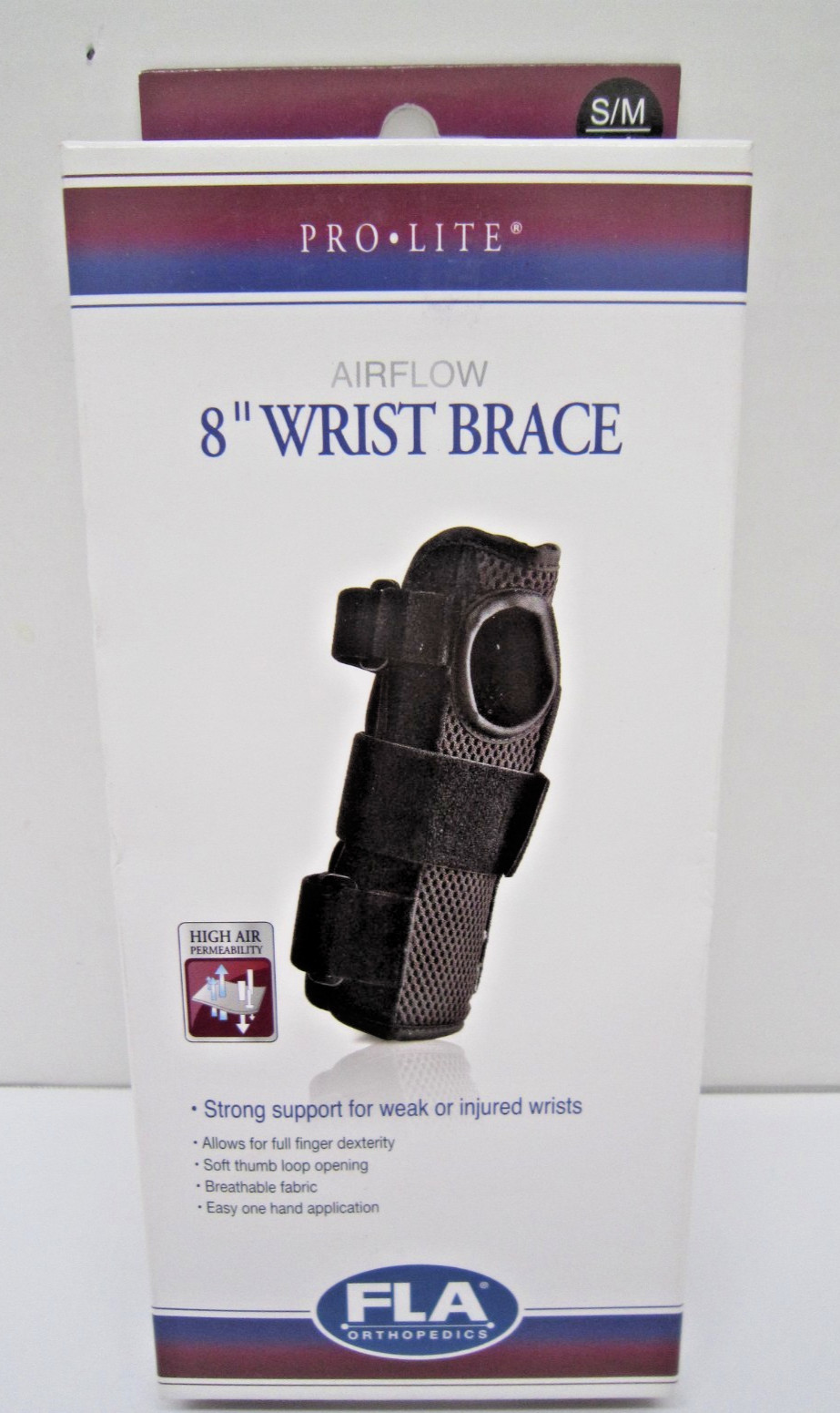 New FLA Orthopedics Pro Lite 8″ Airflow Wrist Brace S/M Left
