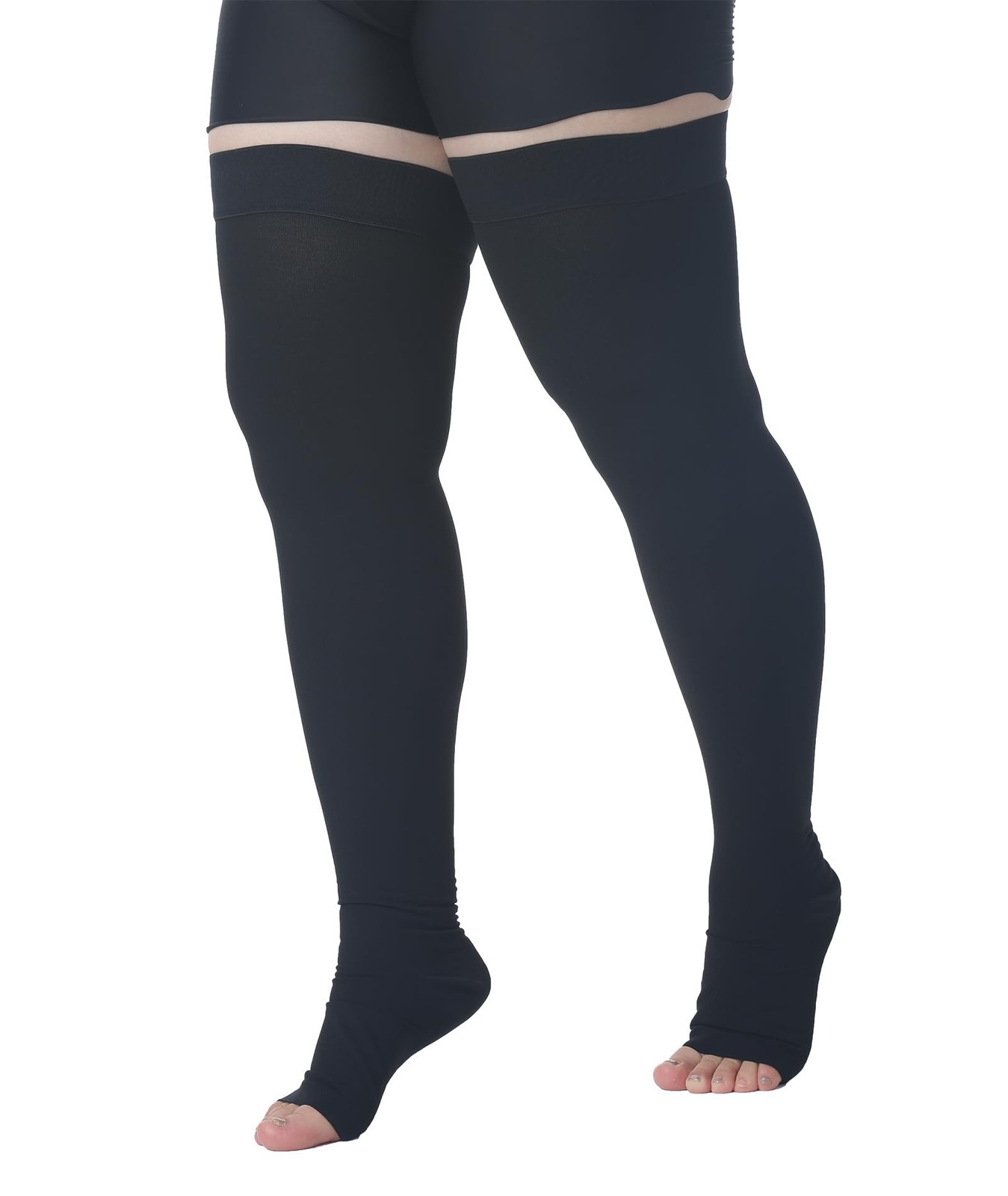 MGANG Plus Size Thigh High Compression Stockings, 15-20mmHg, Varicose Veins |…
