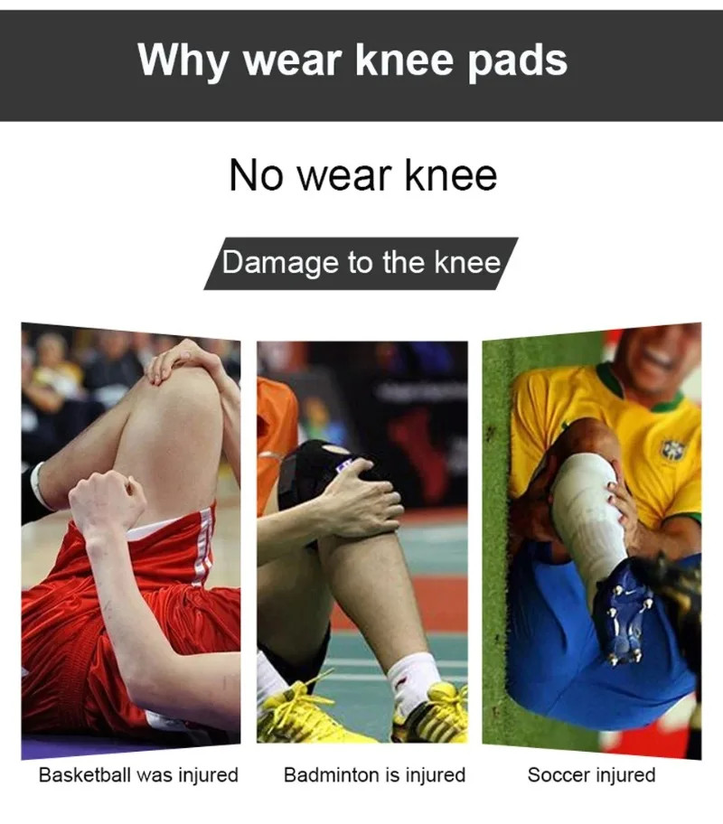 1PC Sports Knee Support Compression Brace, Adjustable Knee Pad for Volleyball, B