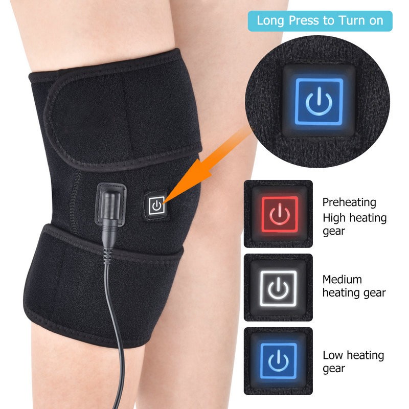 Electric Heating Knee Pad Warm Brace Wrap Heated Massager Joint Pain Relief