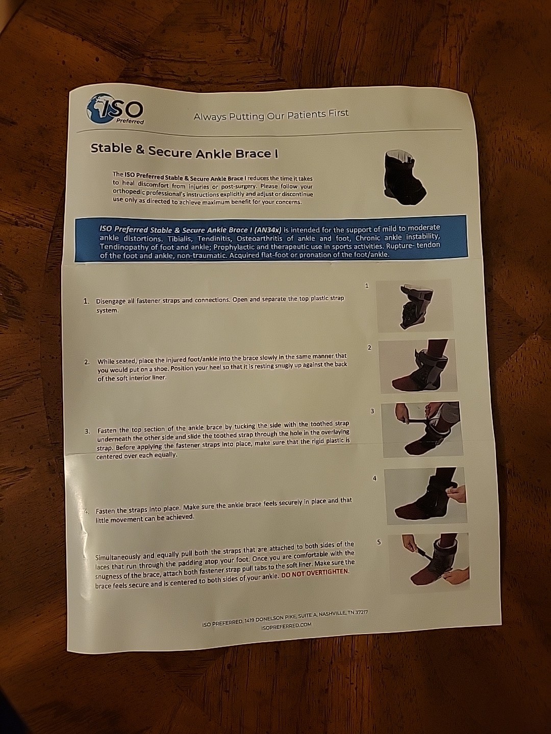 ISO Preferred ISO-AN344 Stable and Secure Ankle Brace I, M/RT NEW