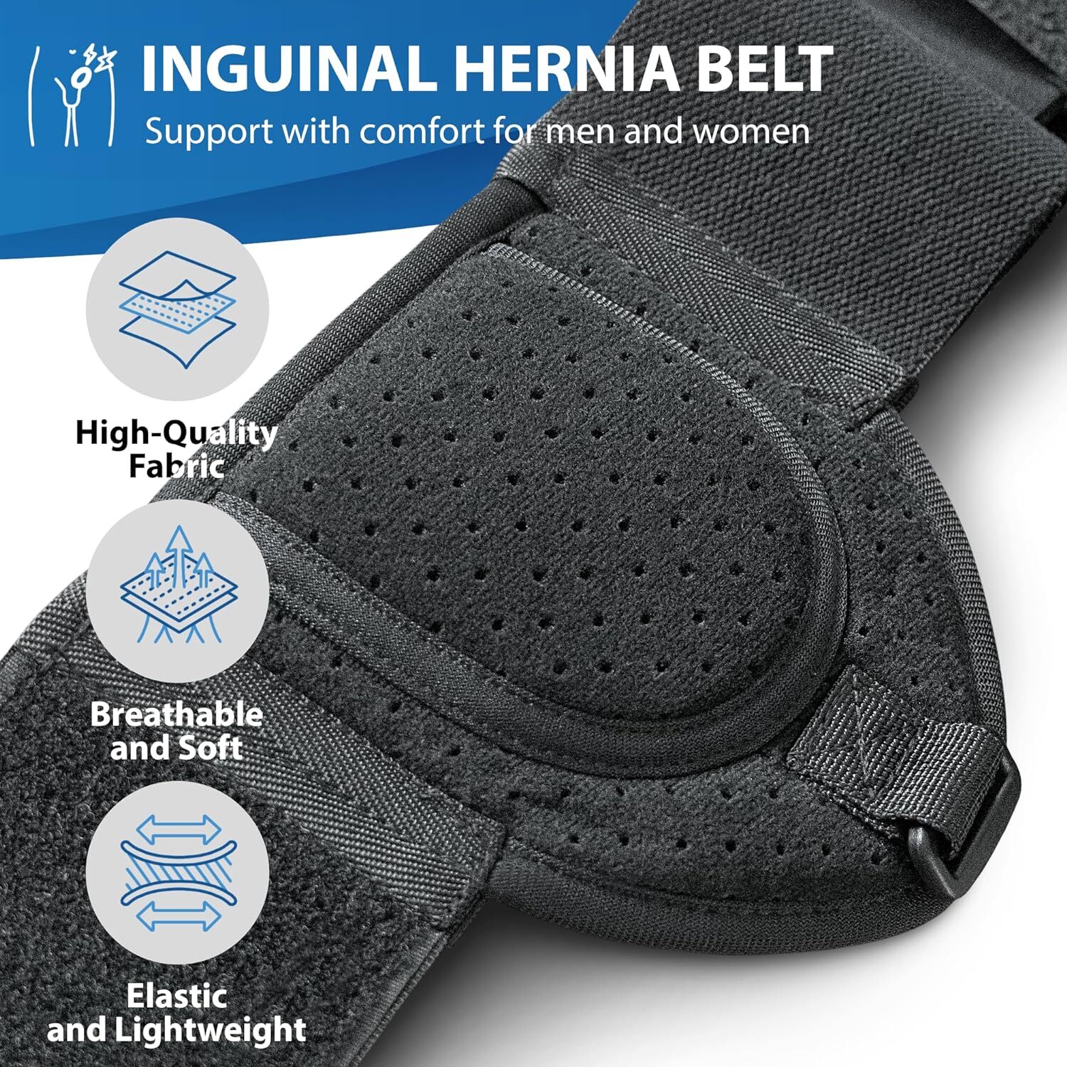 Inguinal Groin Hernia Belt for Men Women Abdominal Groin Removable Support Brace