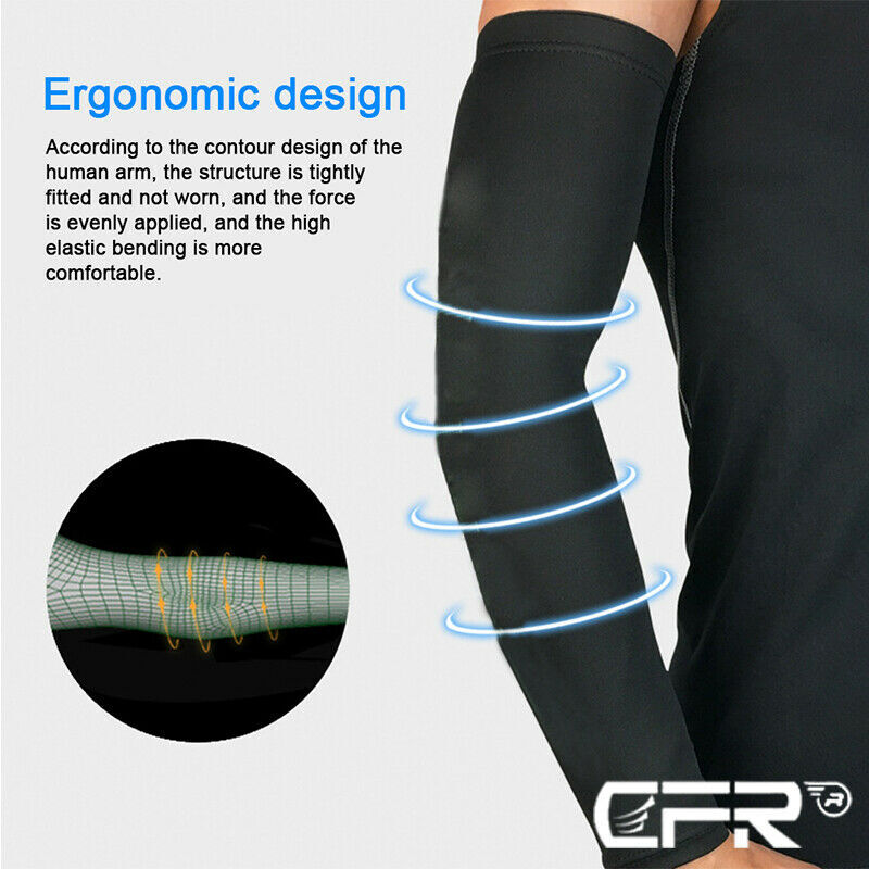 1 Pair Cooling Compression Sports Arm Sleeves Sun UV Protection Elbow Sleeve US
