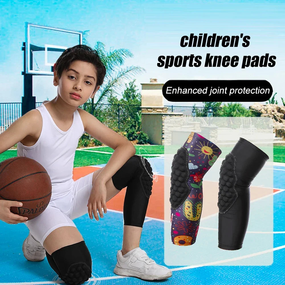 1Pair Youth Sports Anti-Collision Knee Pads Elastic Breathable Knee Support