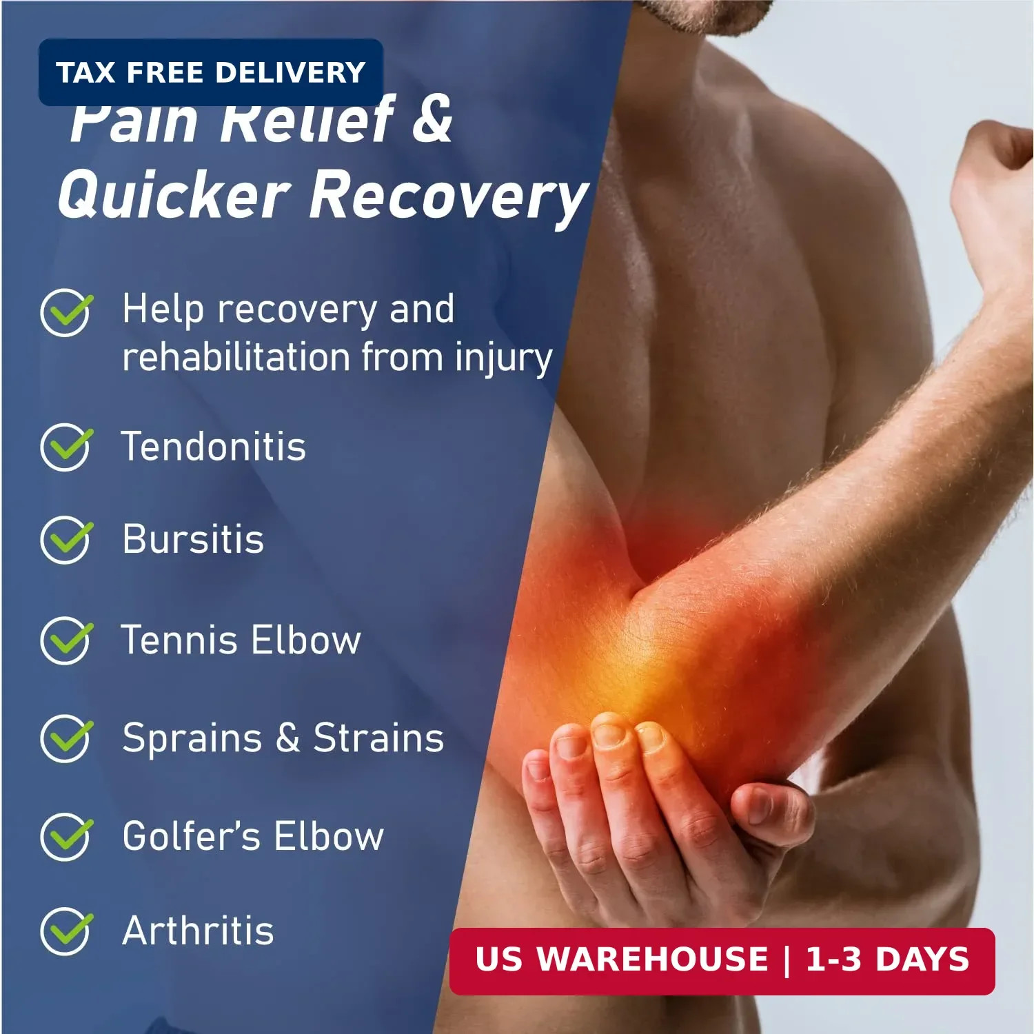 ​Comforband Adjustable Elbow Brace – Targeted Support for Tennis Elbow, Golfer’s