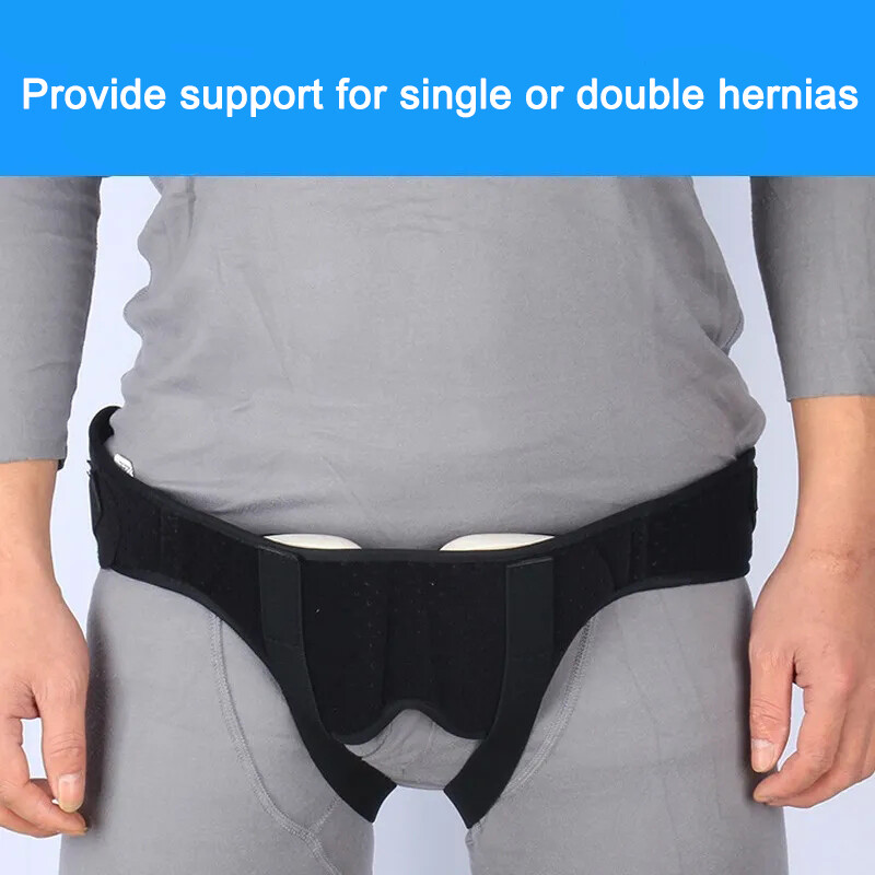 Adult Inguinal Hernia Support Belt Double Groin Truss Brace Pain Relief & Pads