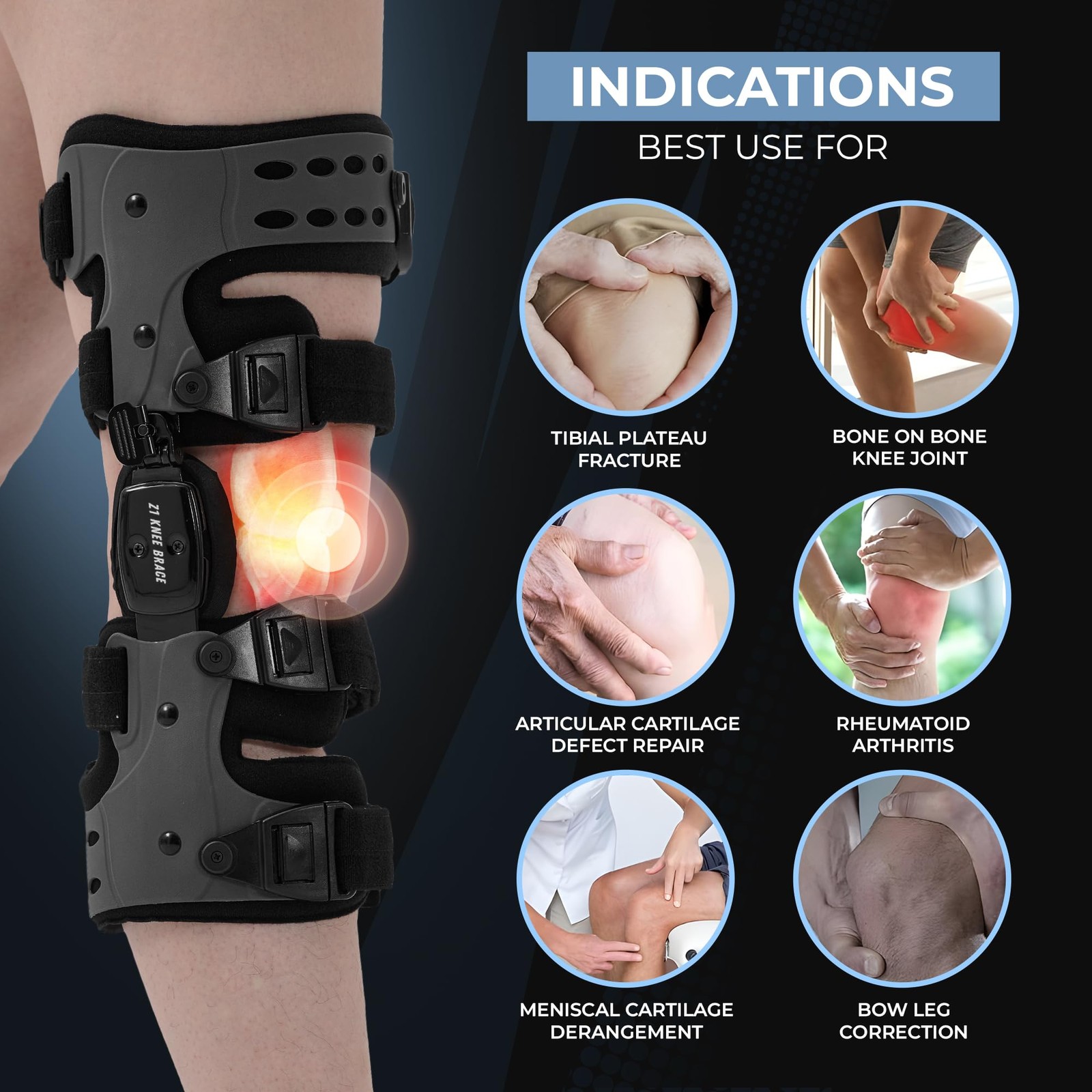 Z One Z1 K8 Eco Assist Oa Unloader Knee Brace – Support For Osteoarthritis –