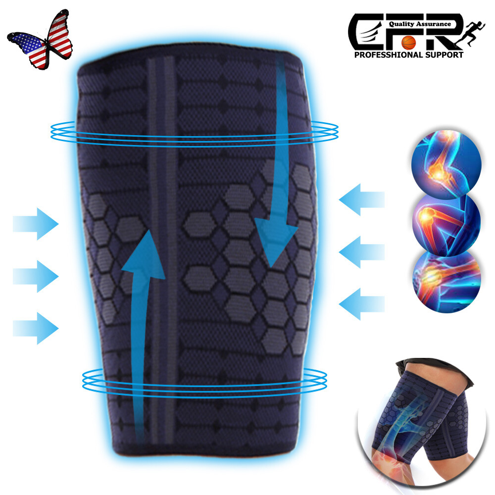 Leg High Thigh Brace Support Hamstring Compression Sleeve Pain Relief Running