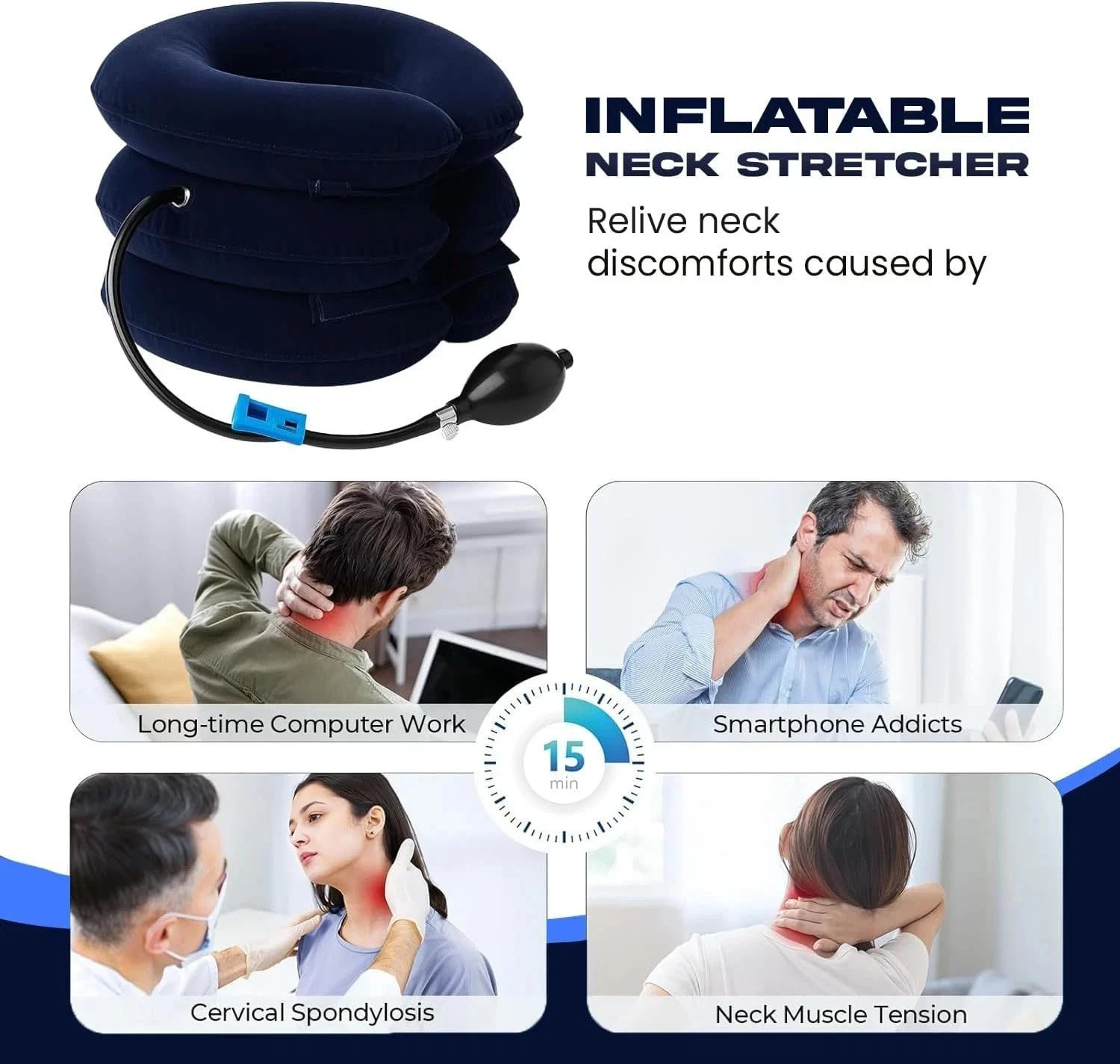 Adjustable Cervical Neck Traction Collar Brace Pain Relief 3 Colors