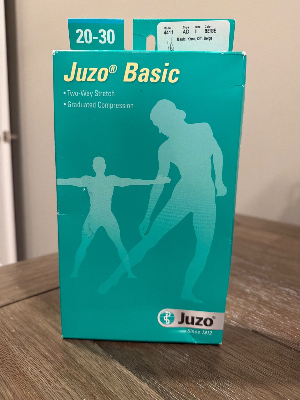 Beige JUZO Basic Knee AD Model 4411 AG Size II 20-30 mmHg Compression Stockings