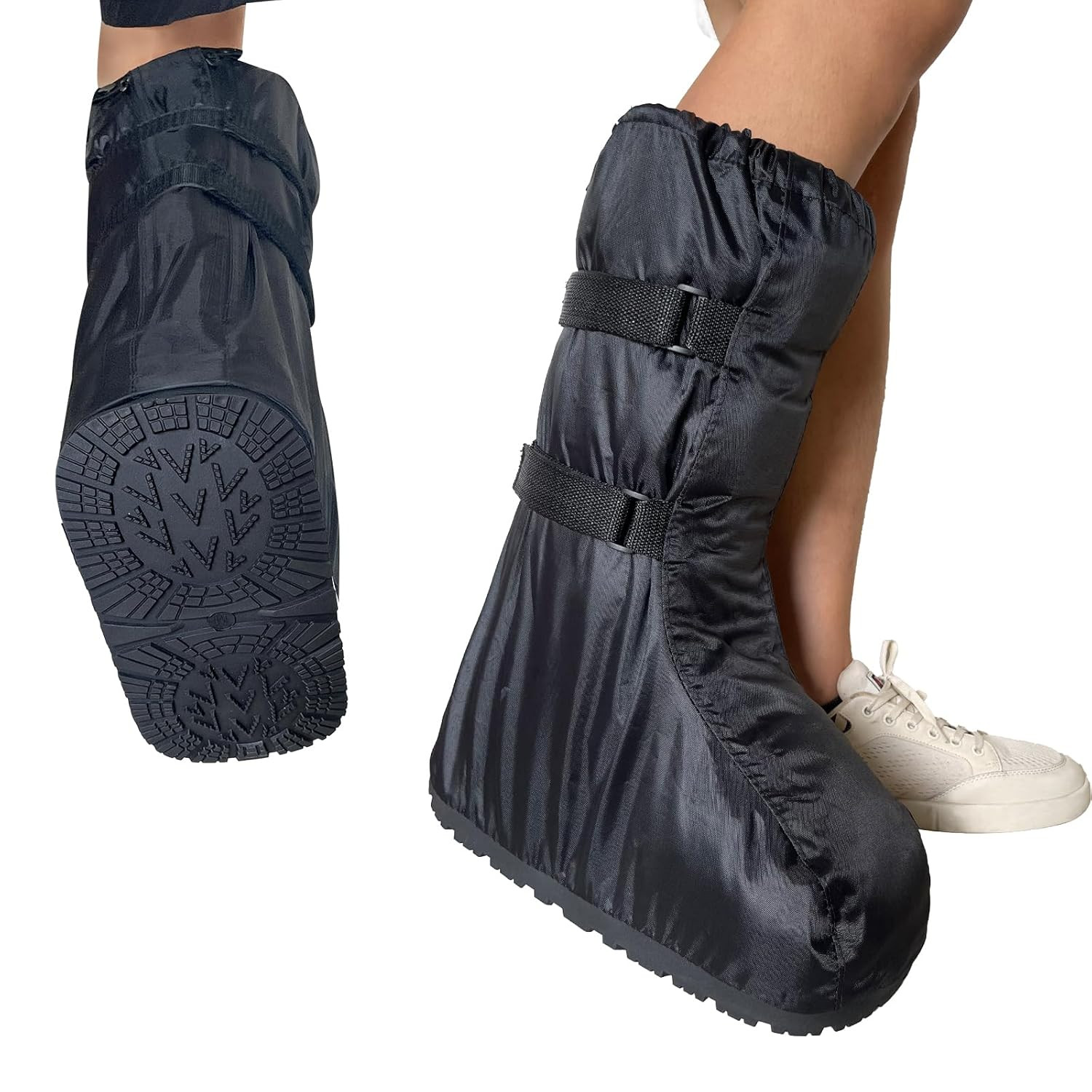 Waterproof Boot Cover for Medical and Orthopedic Boots, Heavy-Duty Non-Slip Sole