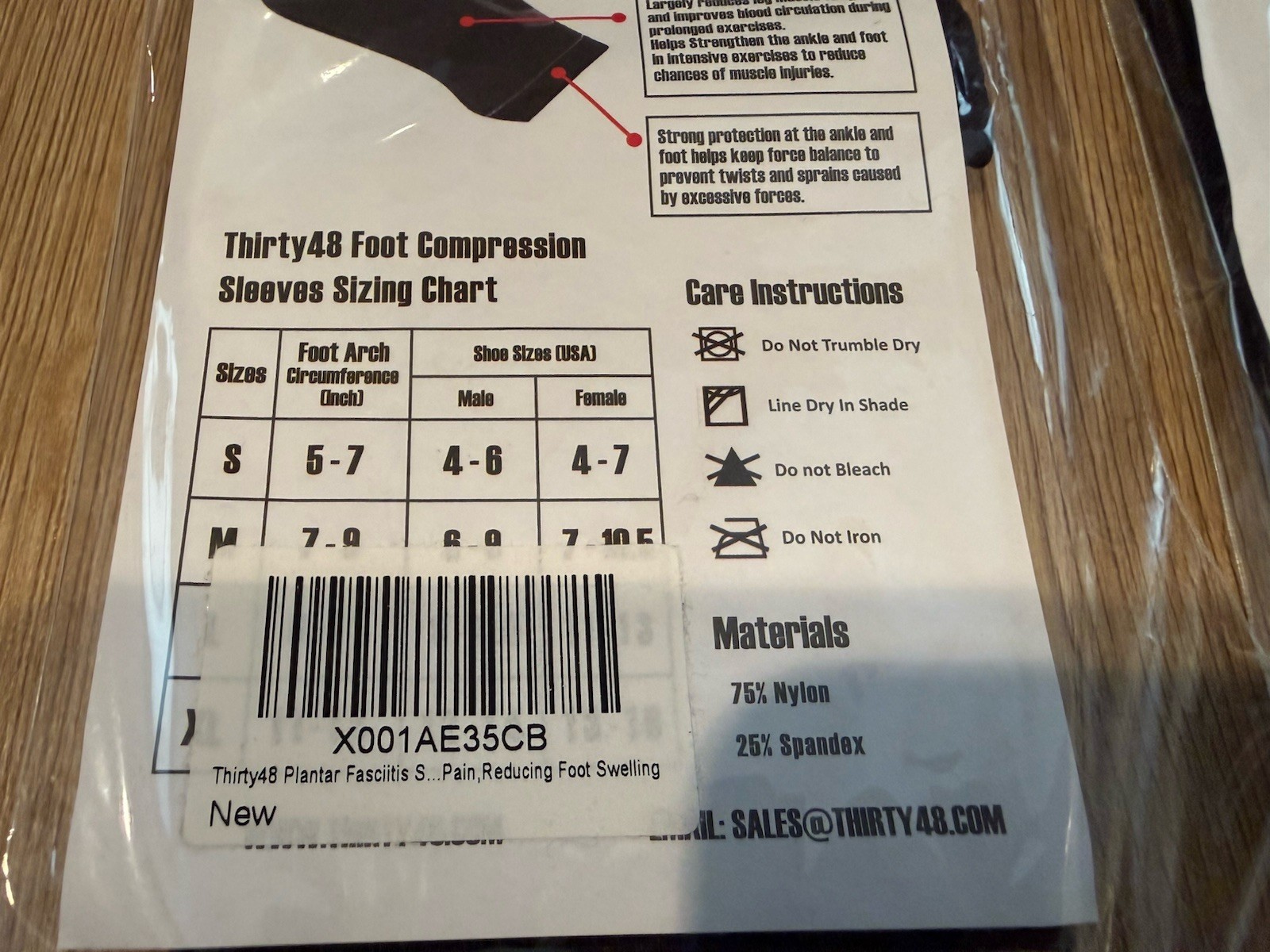 2 Pairs THIRTY48 – Ankle Compression Socks Black Unisex Medium Plantar Fasciitis